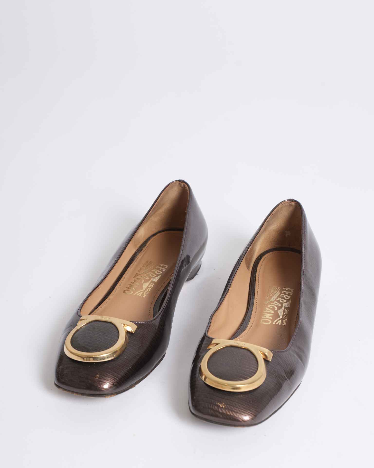 Salvatore Ferragamo Brown Ballet Flats
