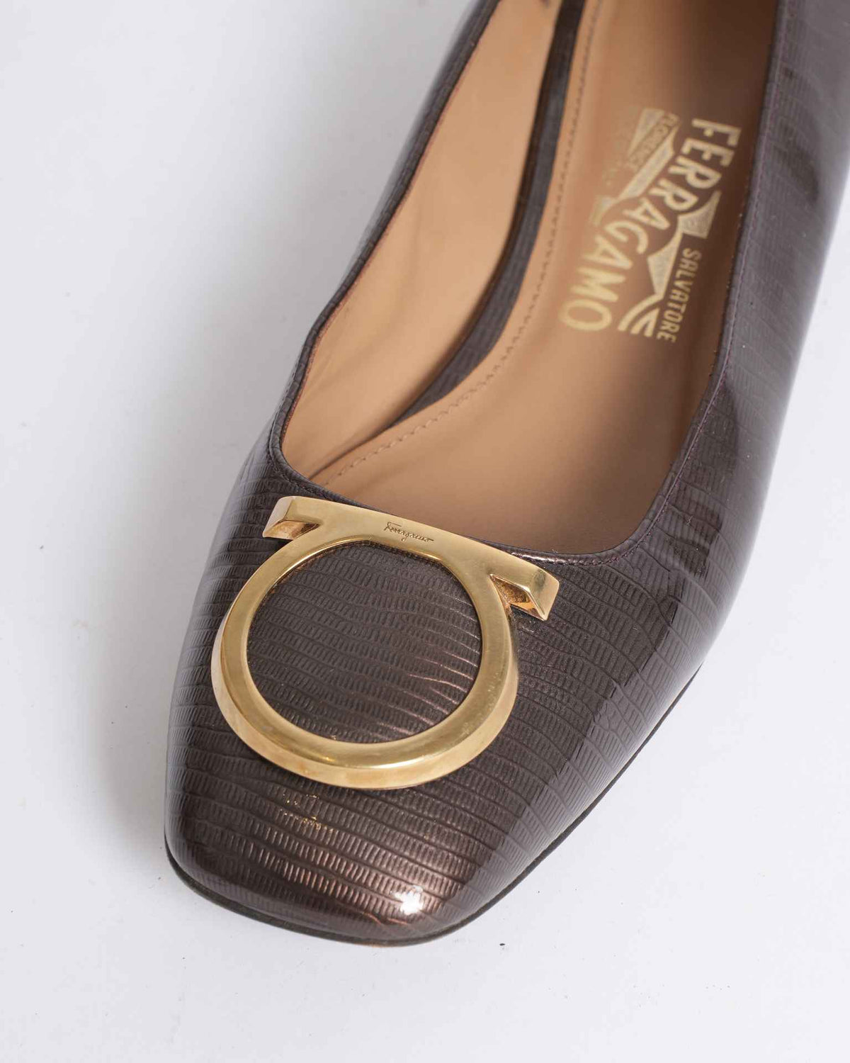 Salvatore Ferragamo Brown Ballet Flats