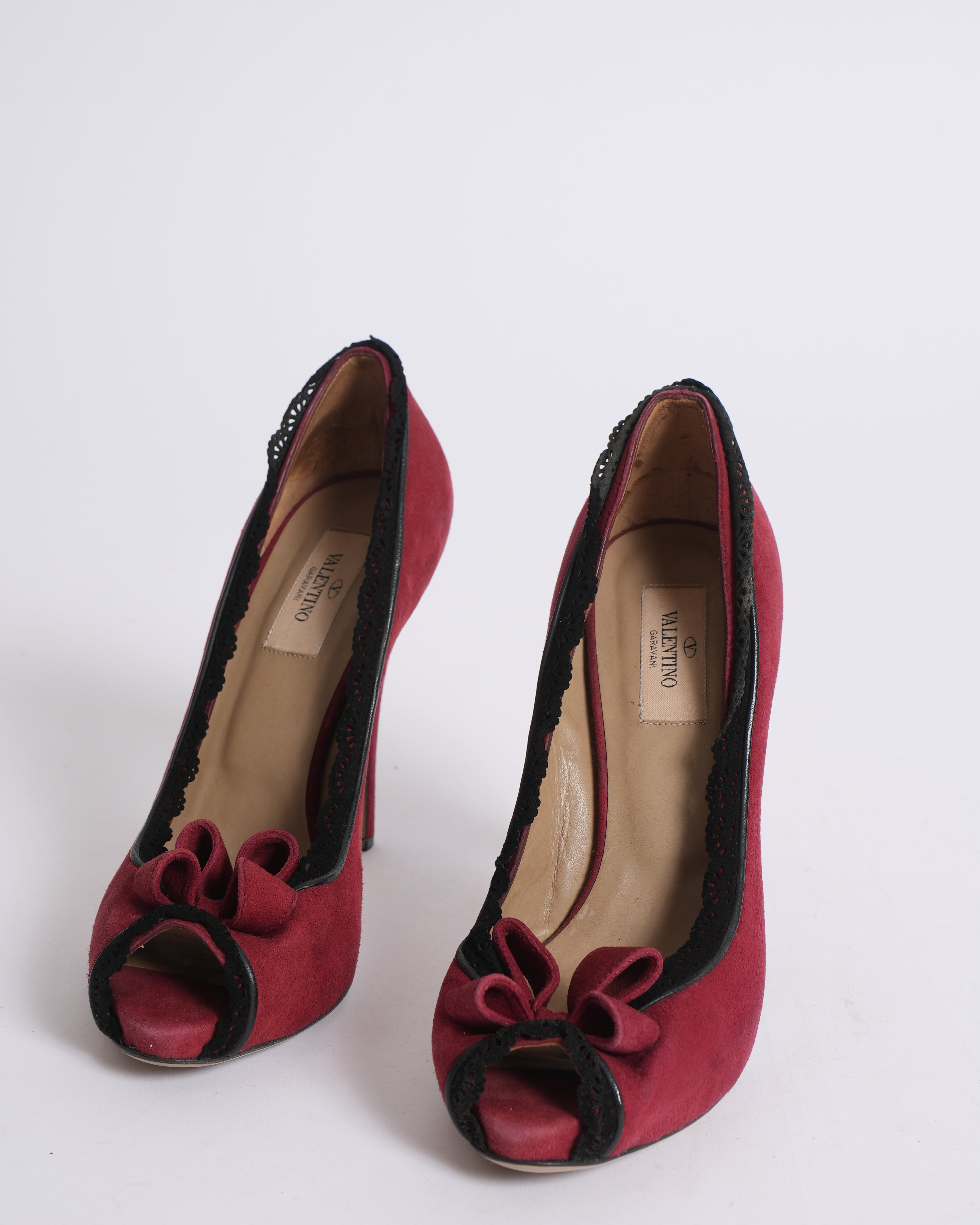 Valentino Garavani Red Suede Bow Heels