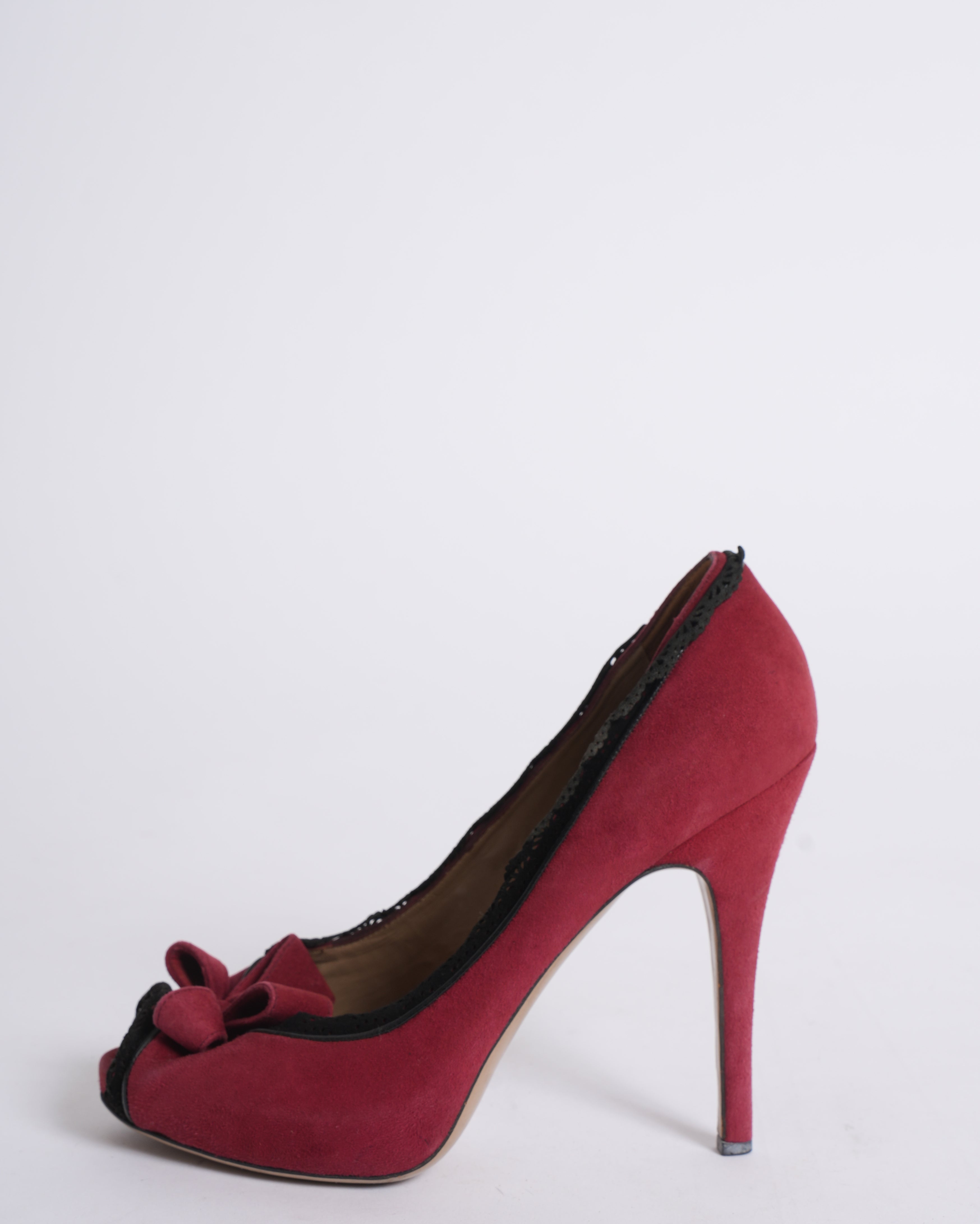 Valentino Garavani Red Suede Bow Heels