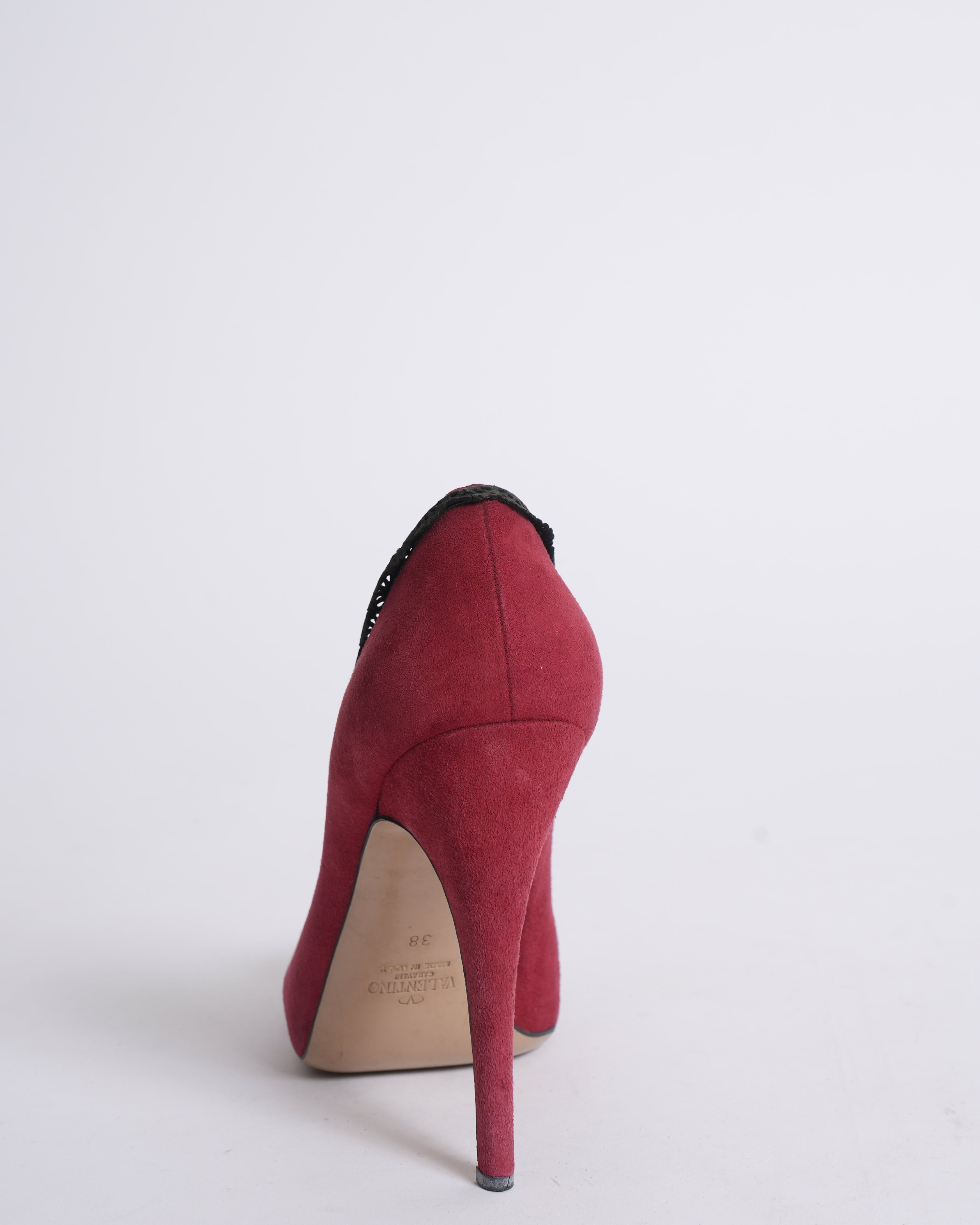 Valentino Garavani Red Suede Bow Heels