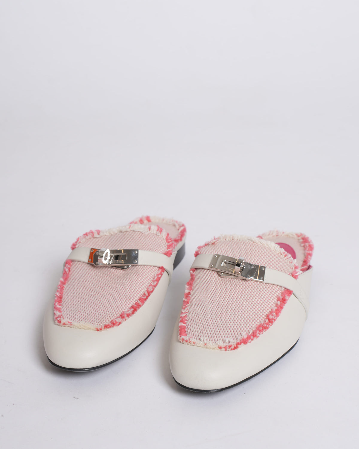 New Hermes Oz Mules In Raspberry Pink Women's