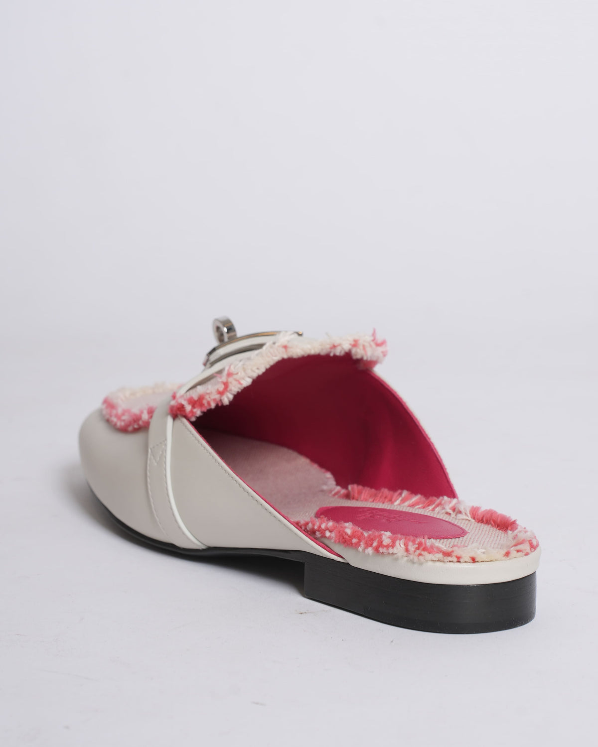 New Hermes Oz Mules In Raspberry Pink Women's