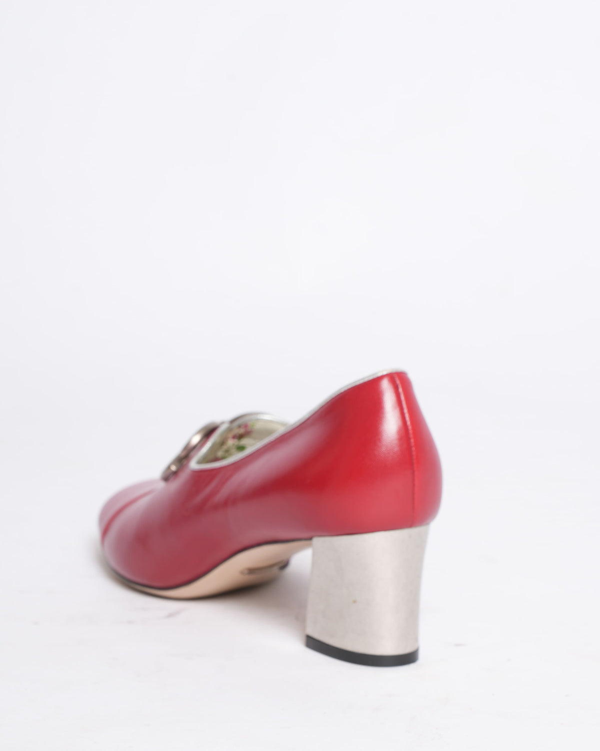 Gucci Biba Heel Loafers in Red