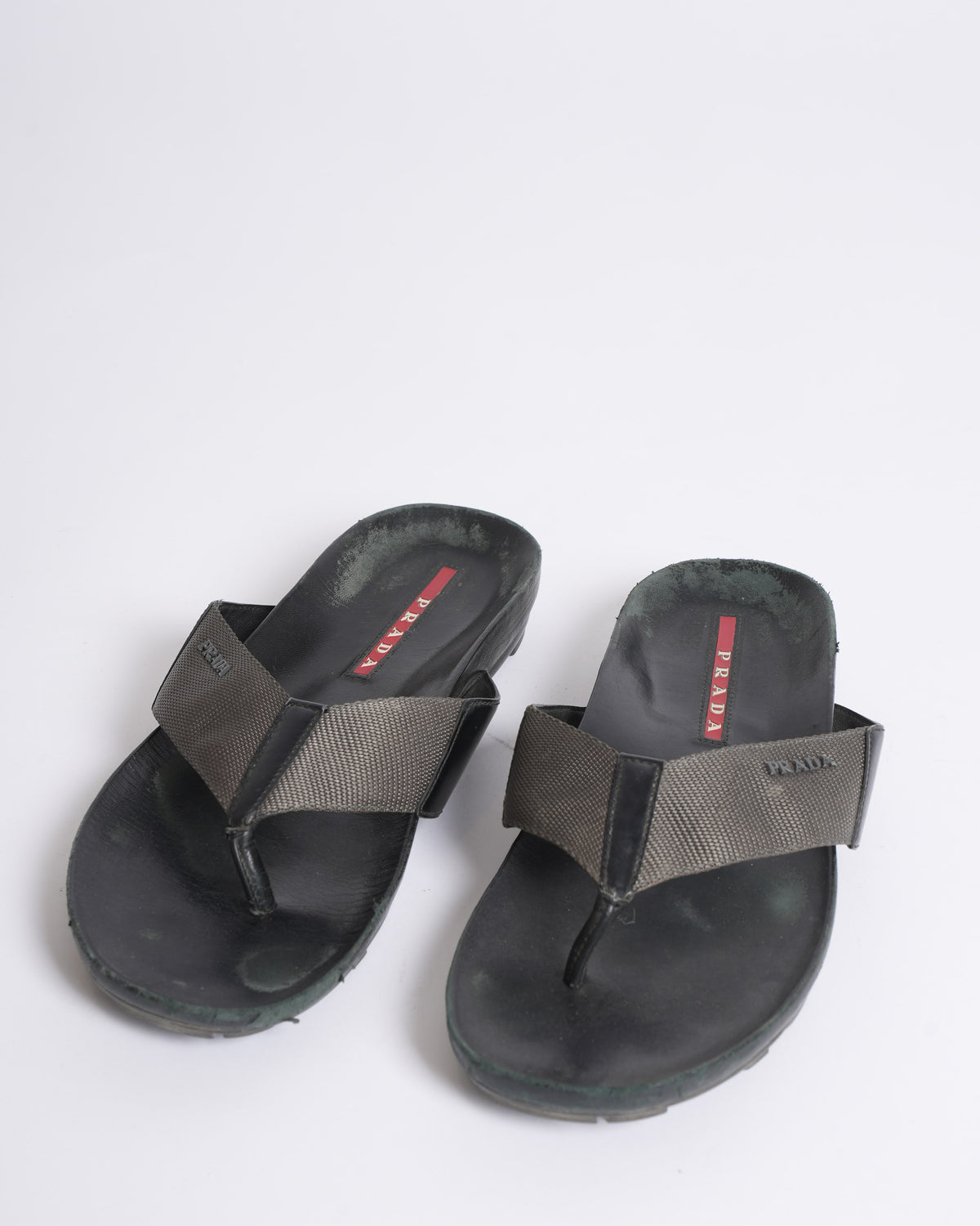 Prada patent leather flip flops