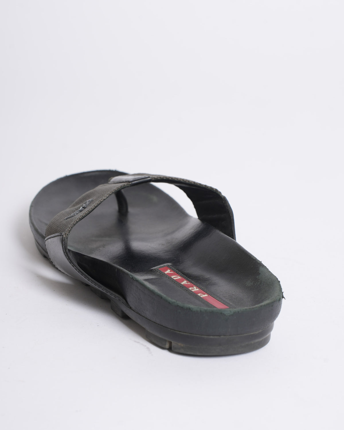 Prada patent leather flip flops