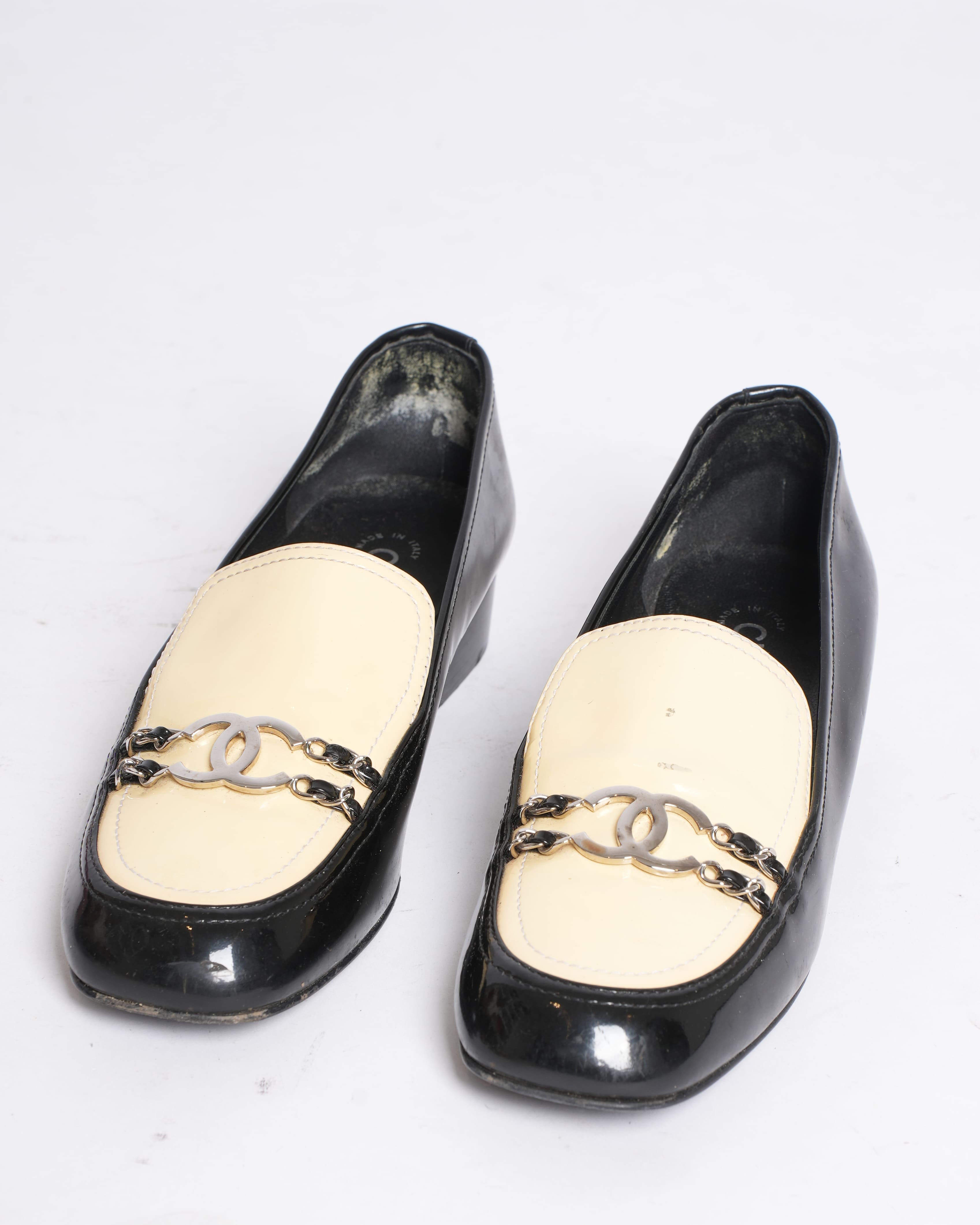 Chanel Women’s Loafers in Off White & Black