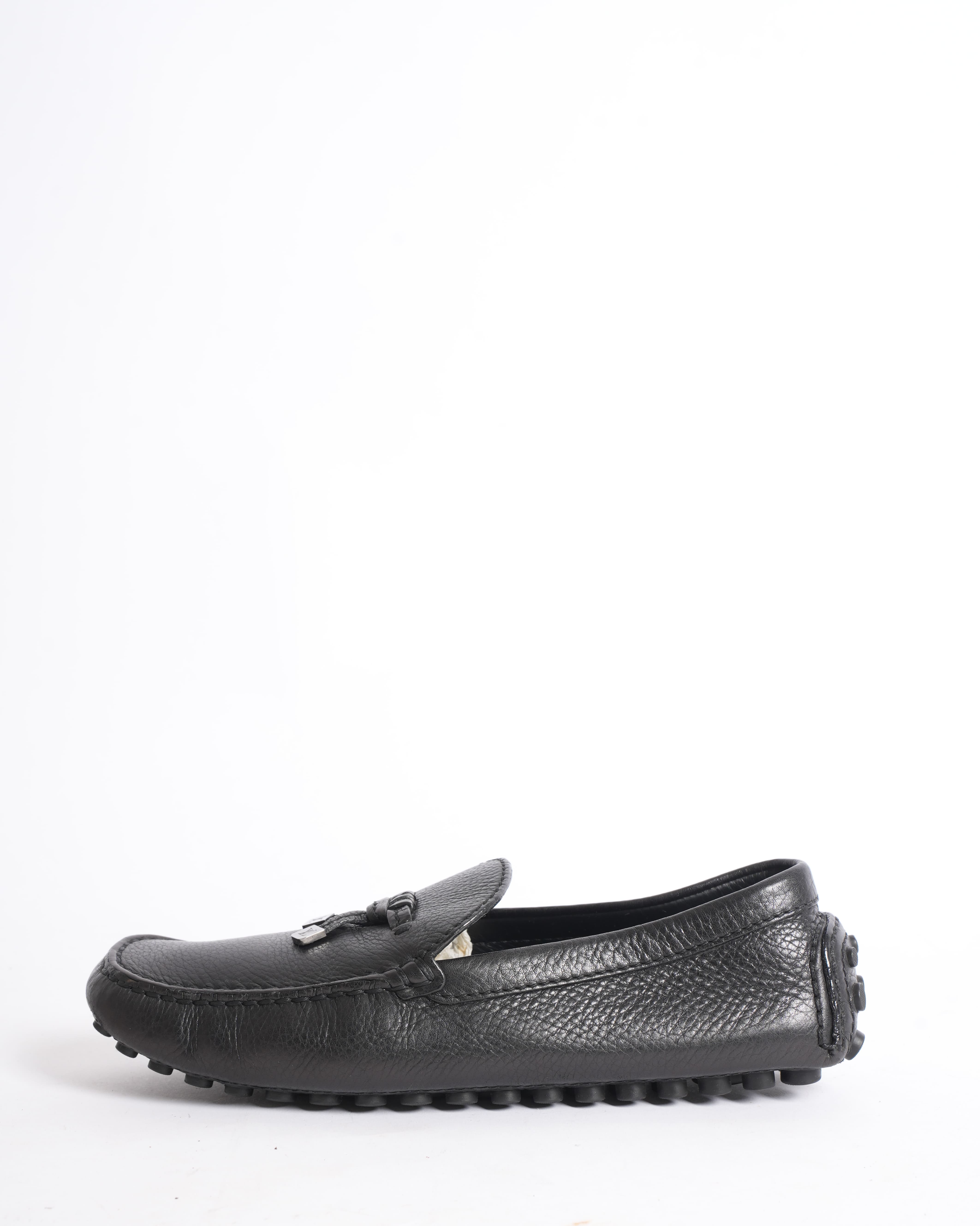 Louis Vuitton Black Leather Moccasins