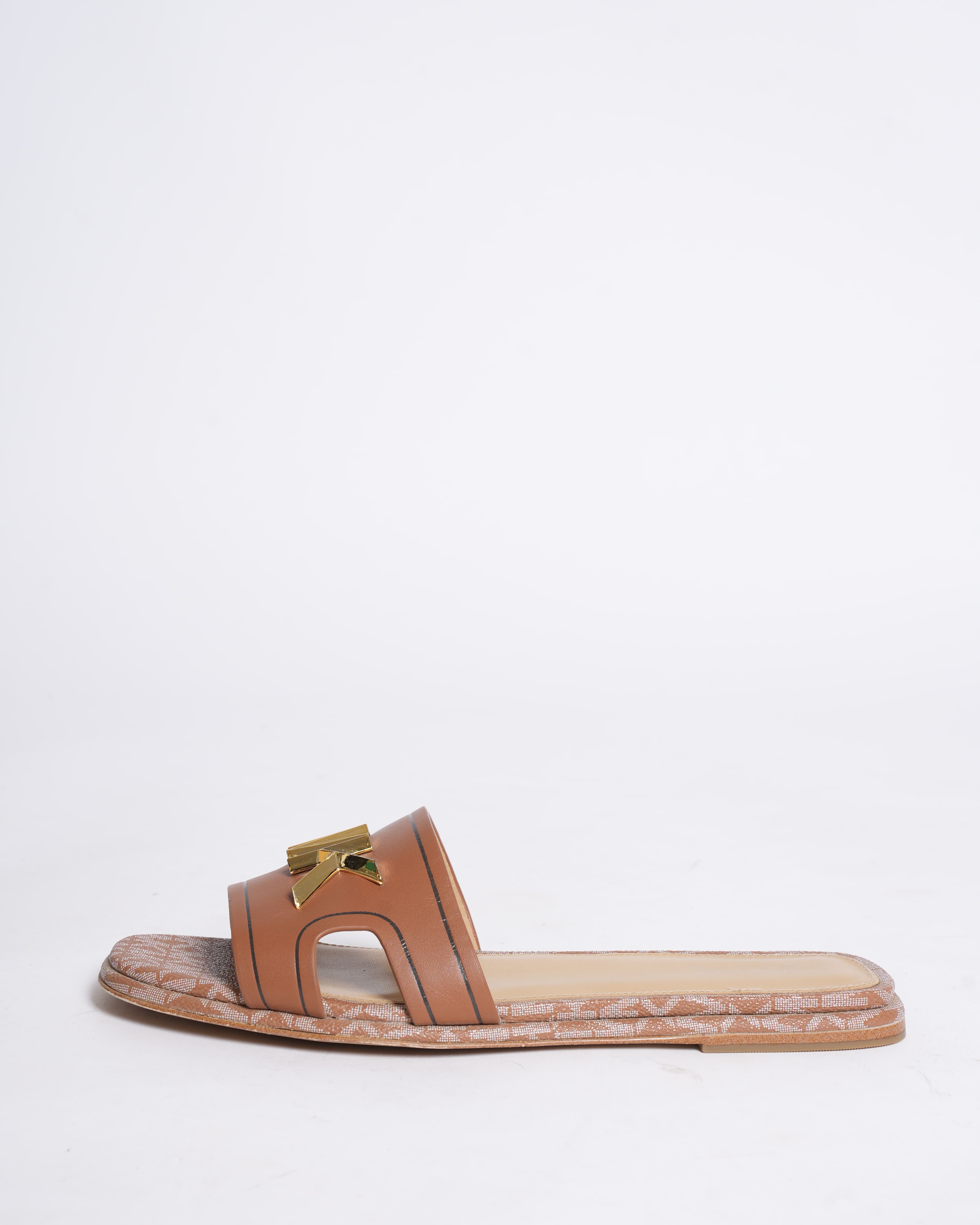 Michael Kors Monogram Print Ballet Flats in Brown