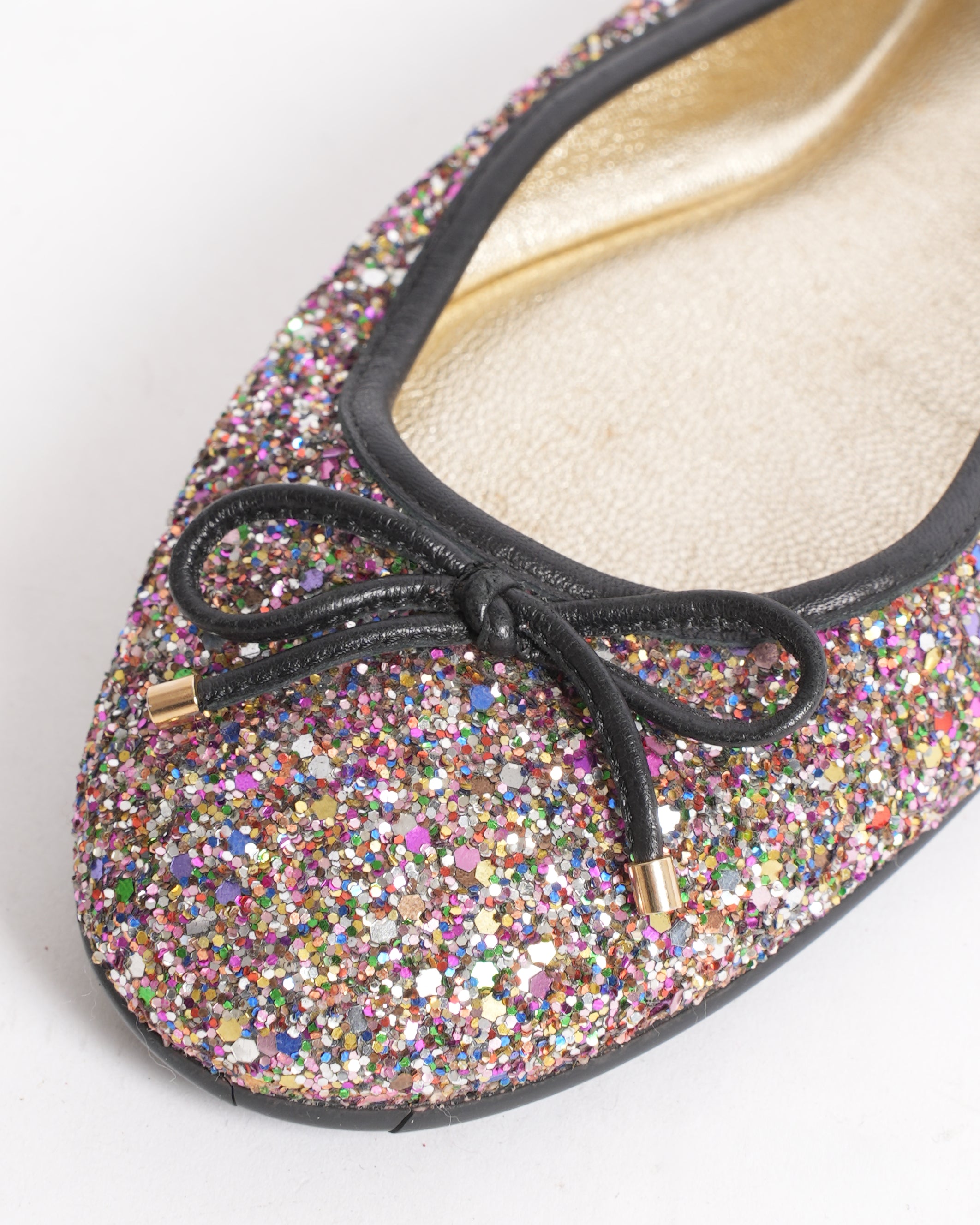Jimmy Choo Multi Colour Glitter Ballet Flats