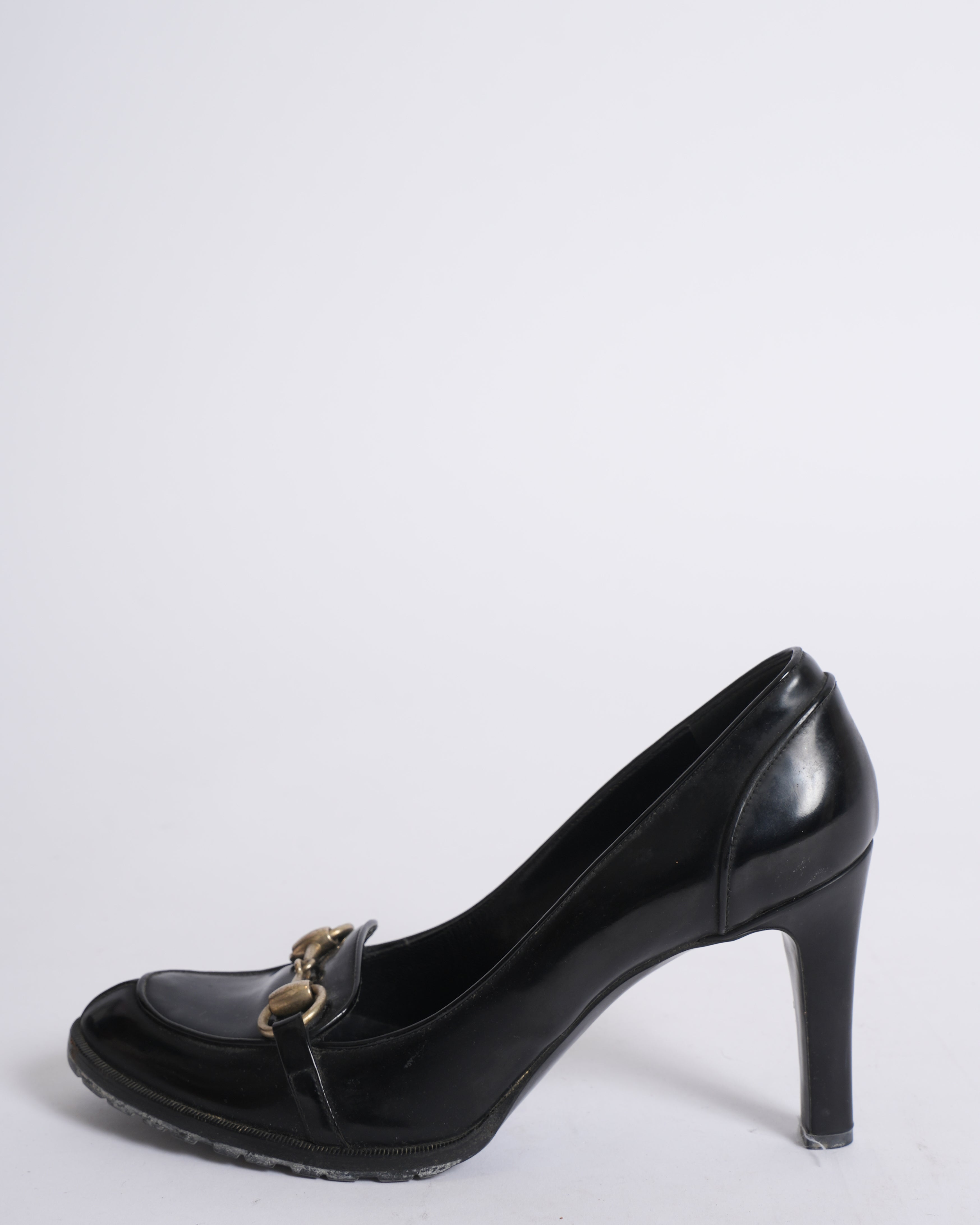 Gucci Horsebit Loafer High Heel In Black