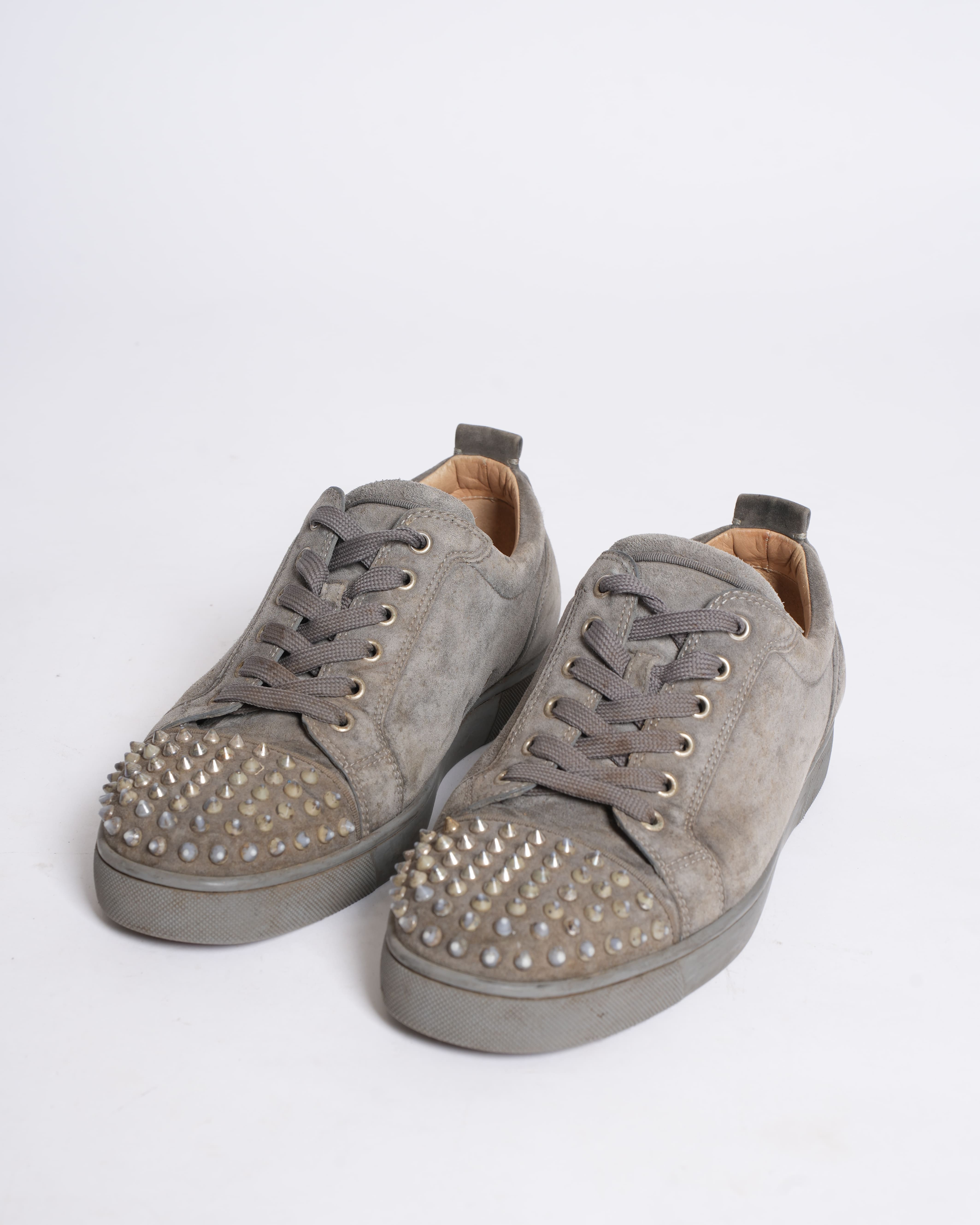 Christian Louboutin Spike Detail Sneakers for Men in Grey