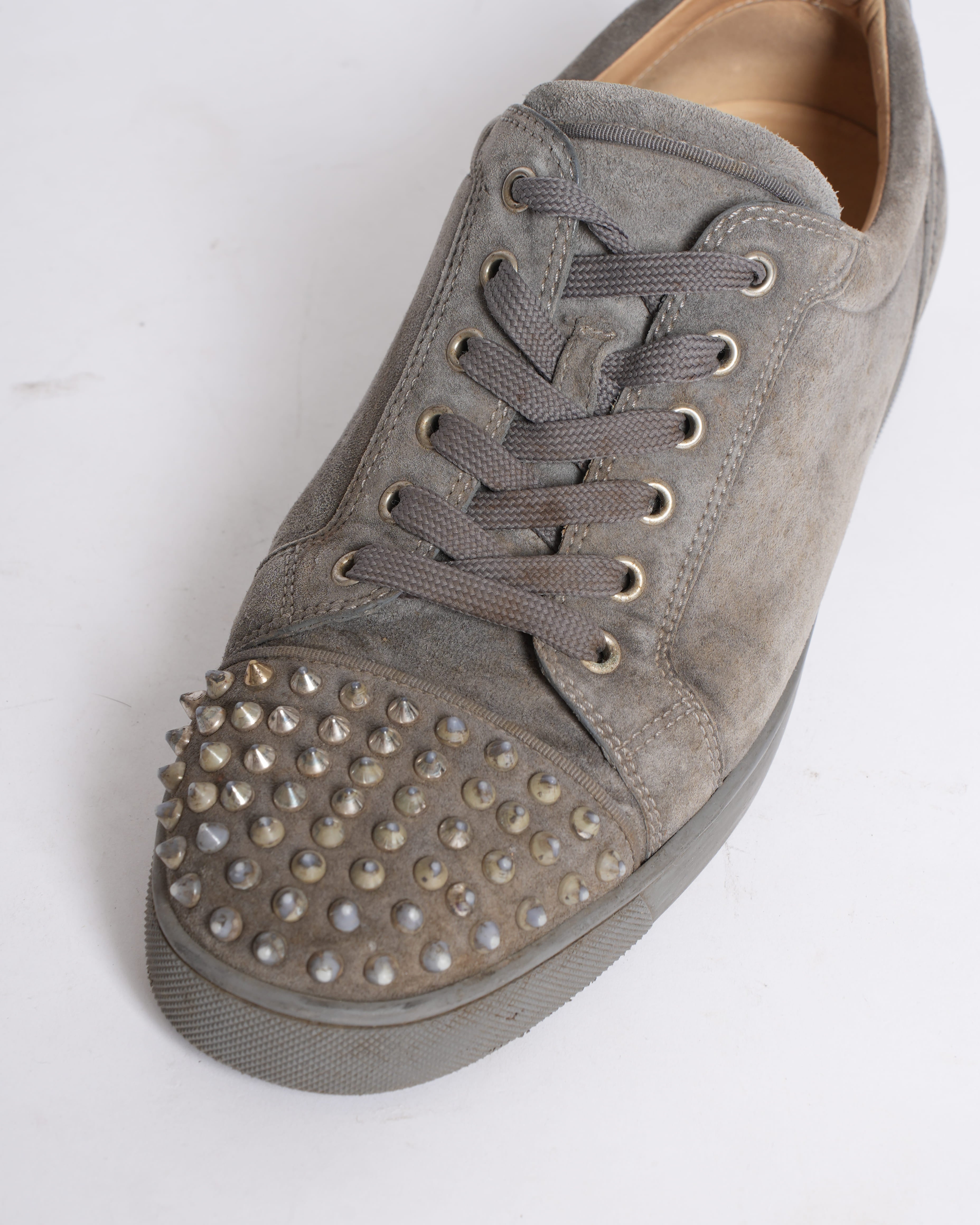 Christian Louboutin Spike Detail Sneakers for Men in Grey