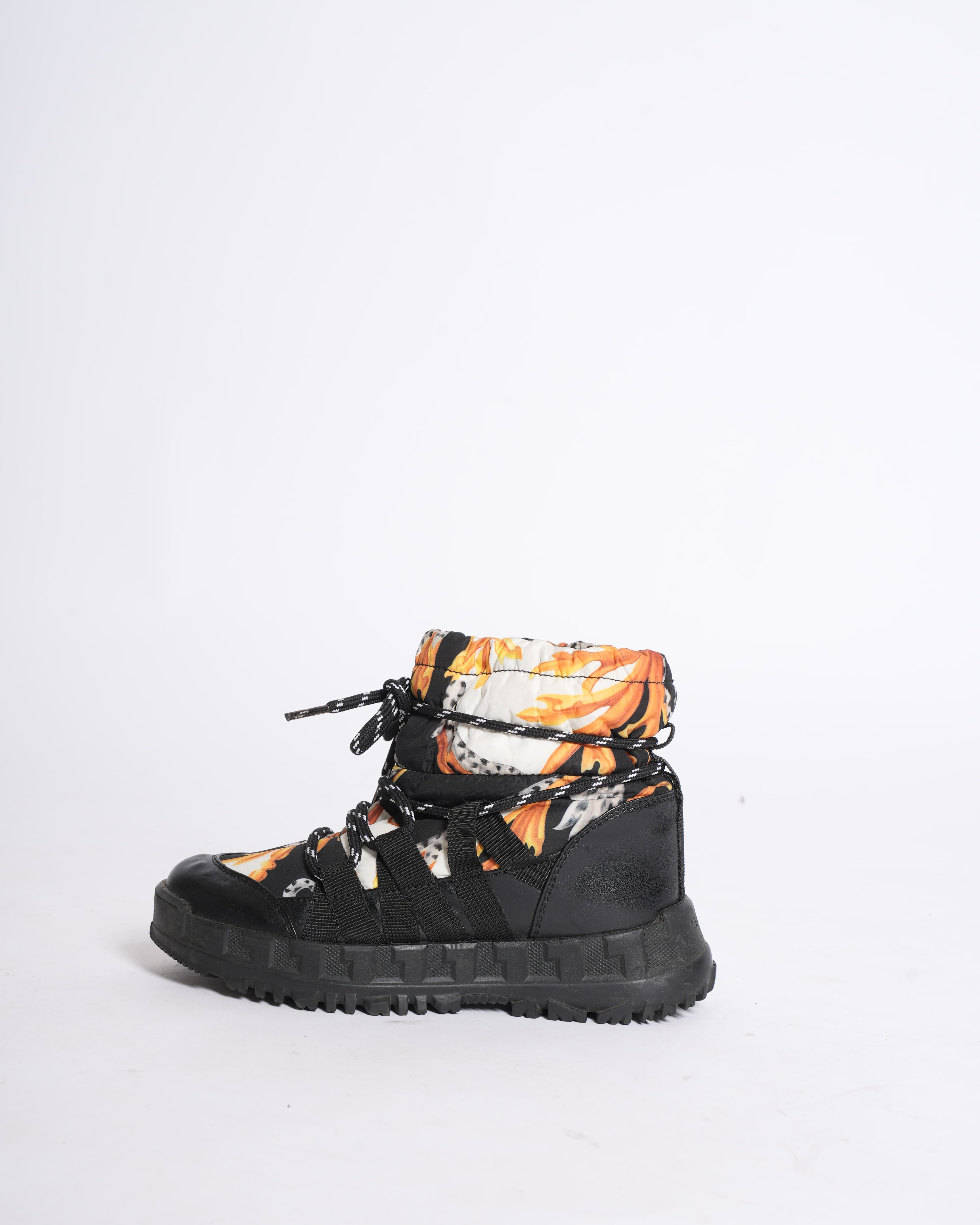 Versace Boys Printed Boots in Orange & Black