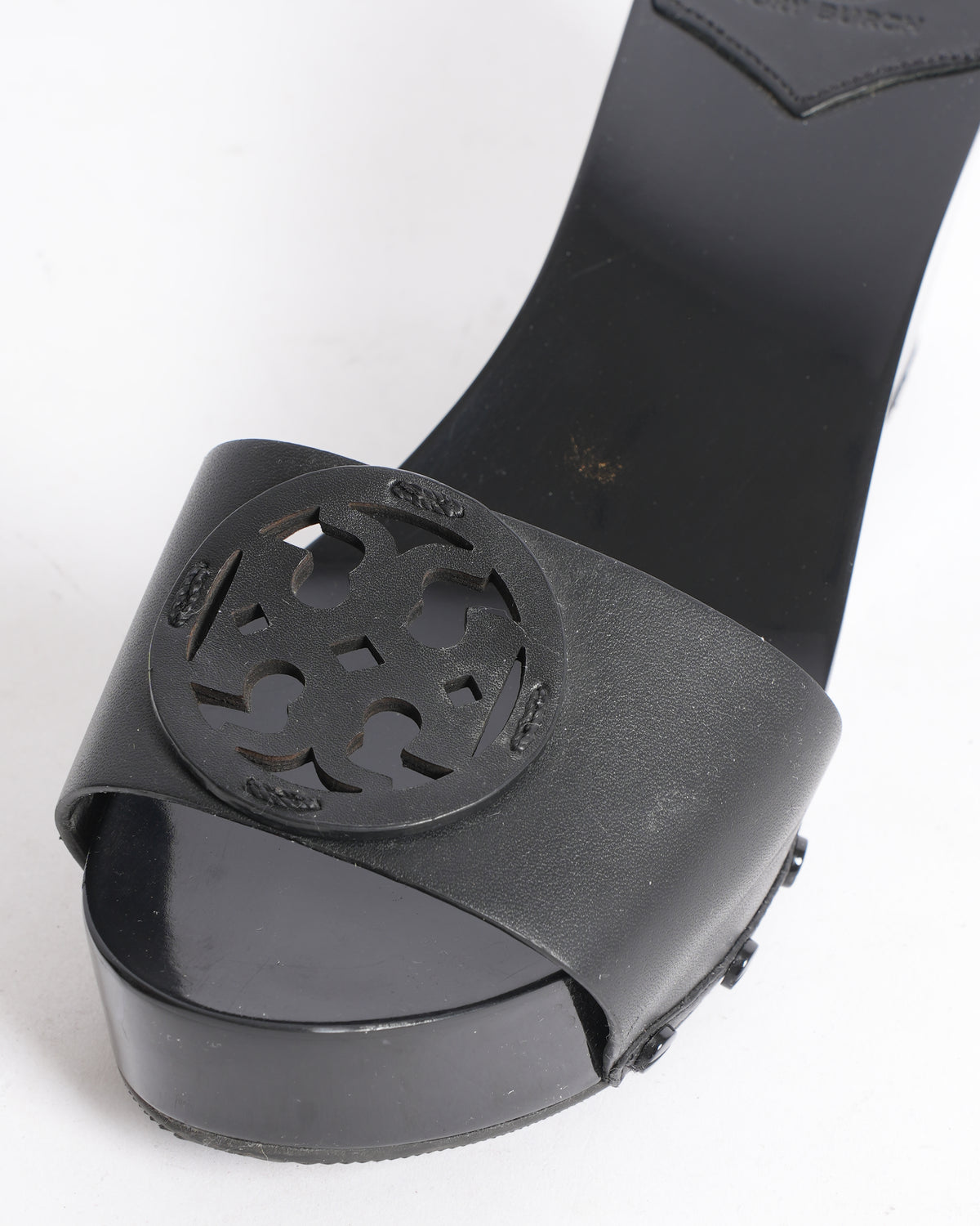 Tory Burch Black Slide Sandals with Logo Detail