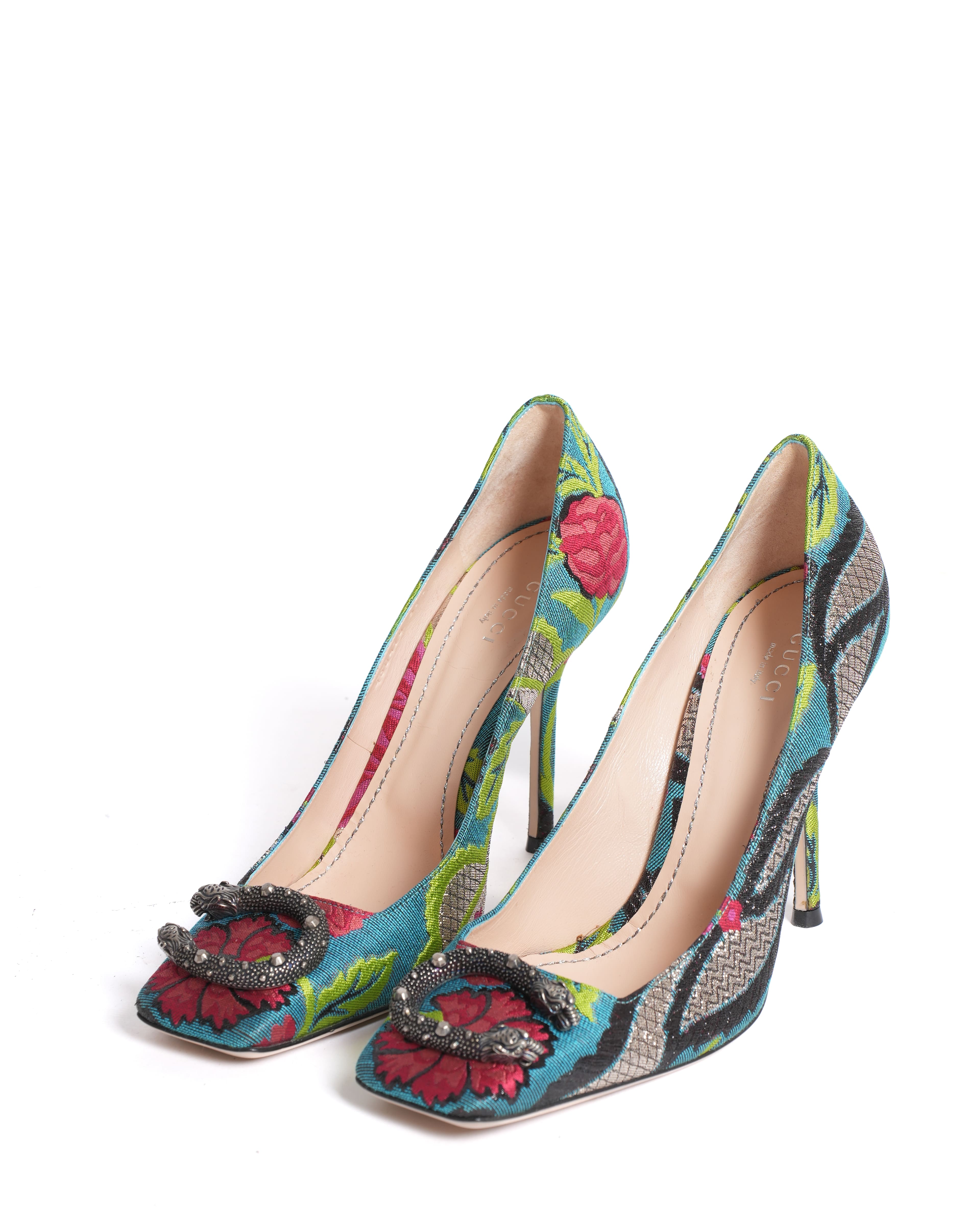 Gucci Dionysus Leather Heels in Multicolour
