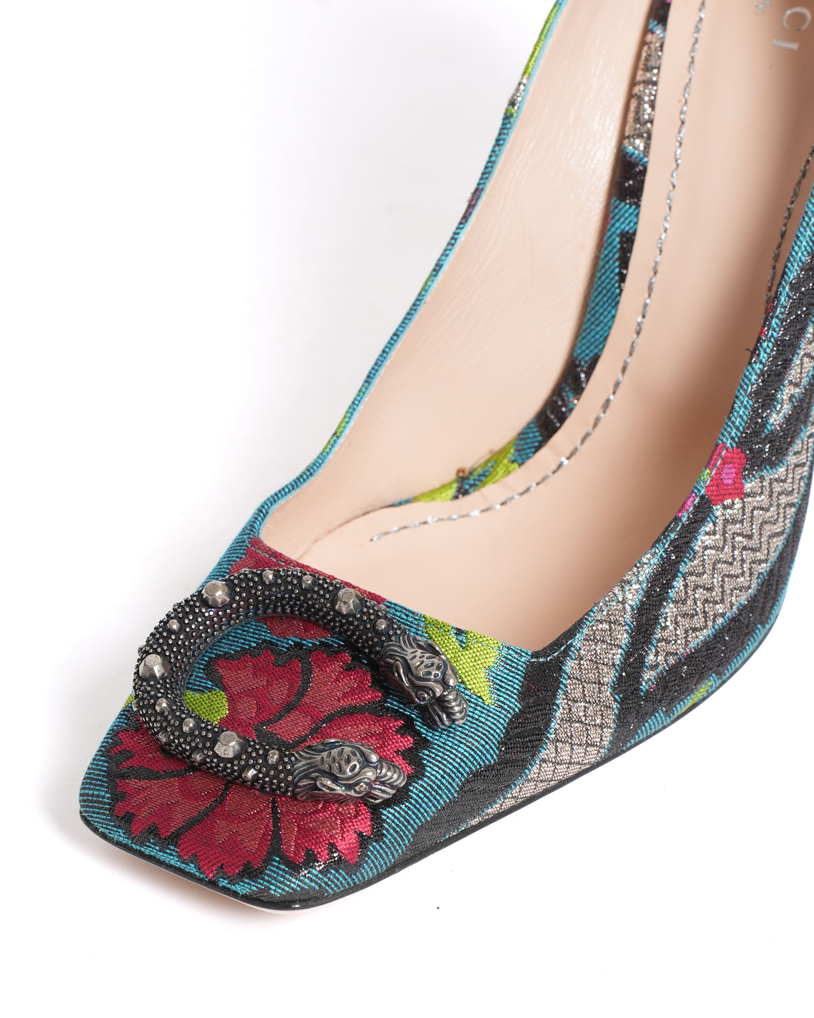 Gucci Dionysus Leather Heels in Multicolour