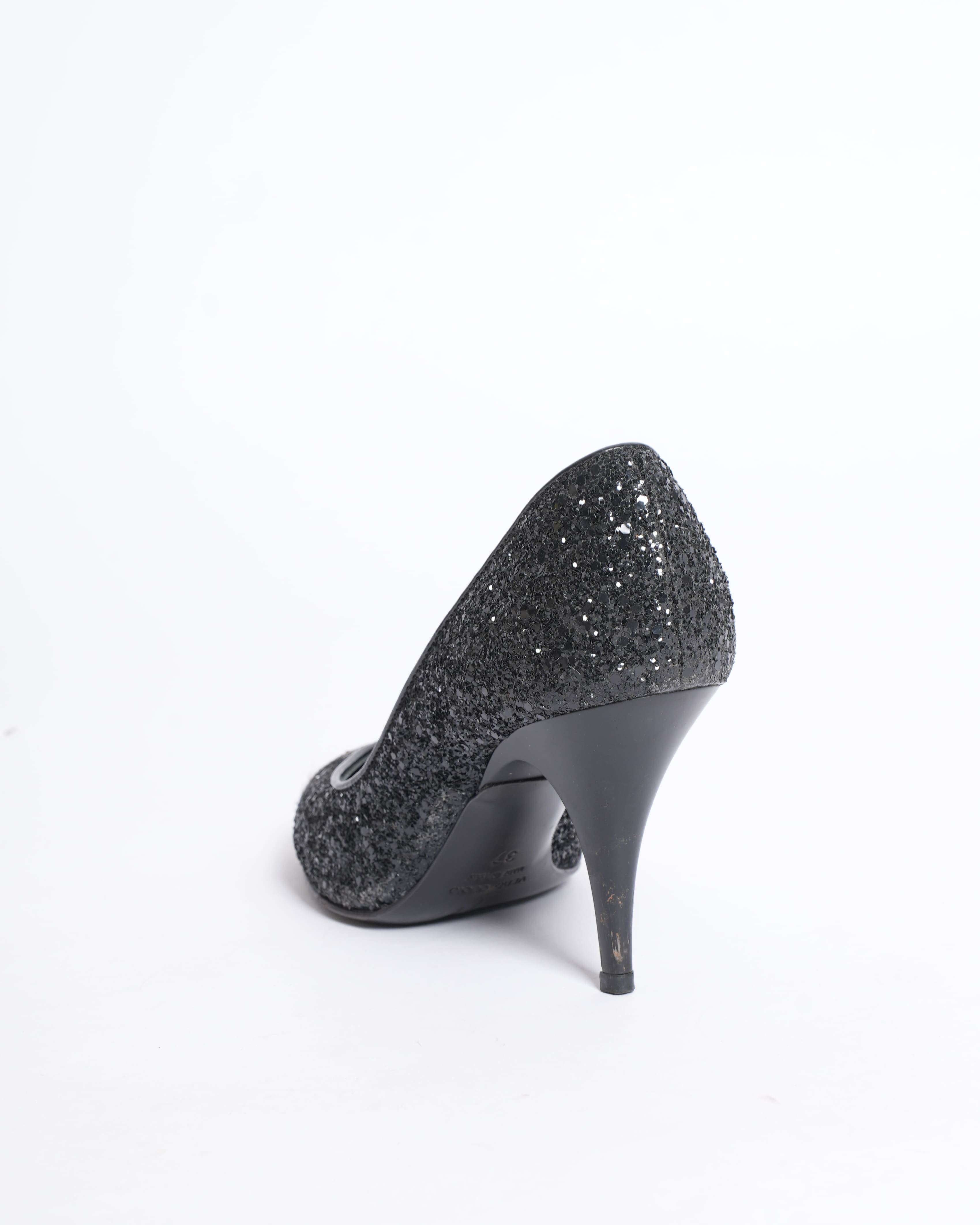 Giuseppe Zanotti Glitter Pumps in Black & Silver