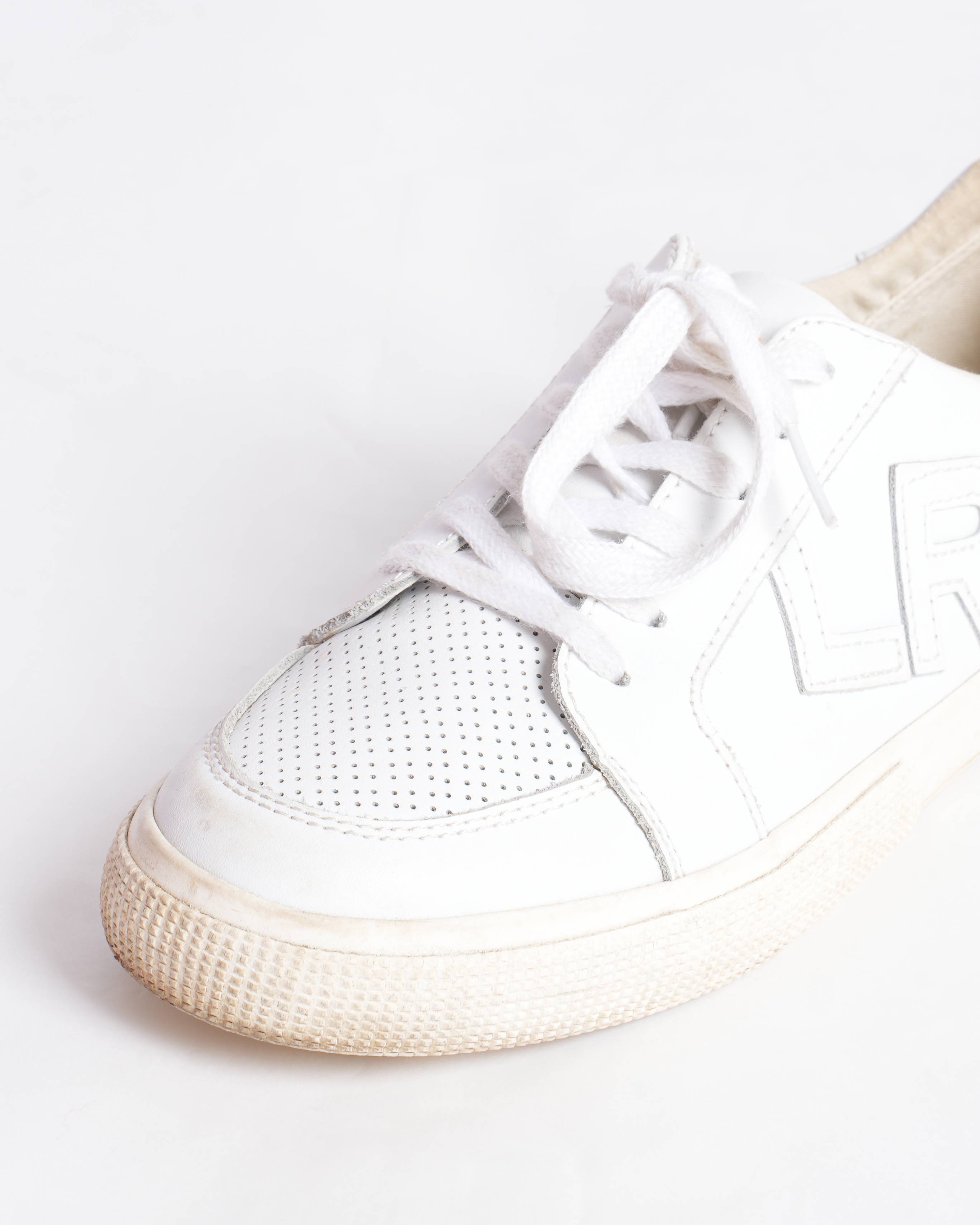 Ralph Lauren White Lace Up Sneakers