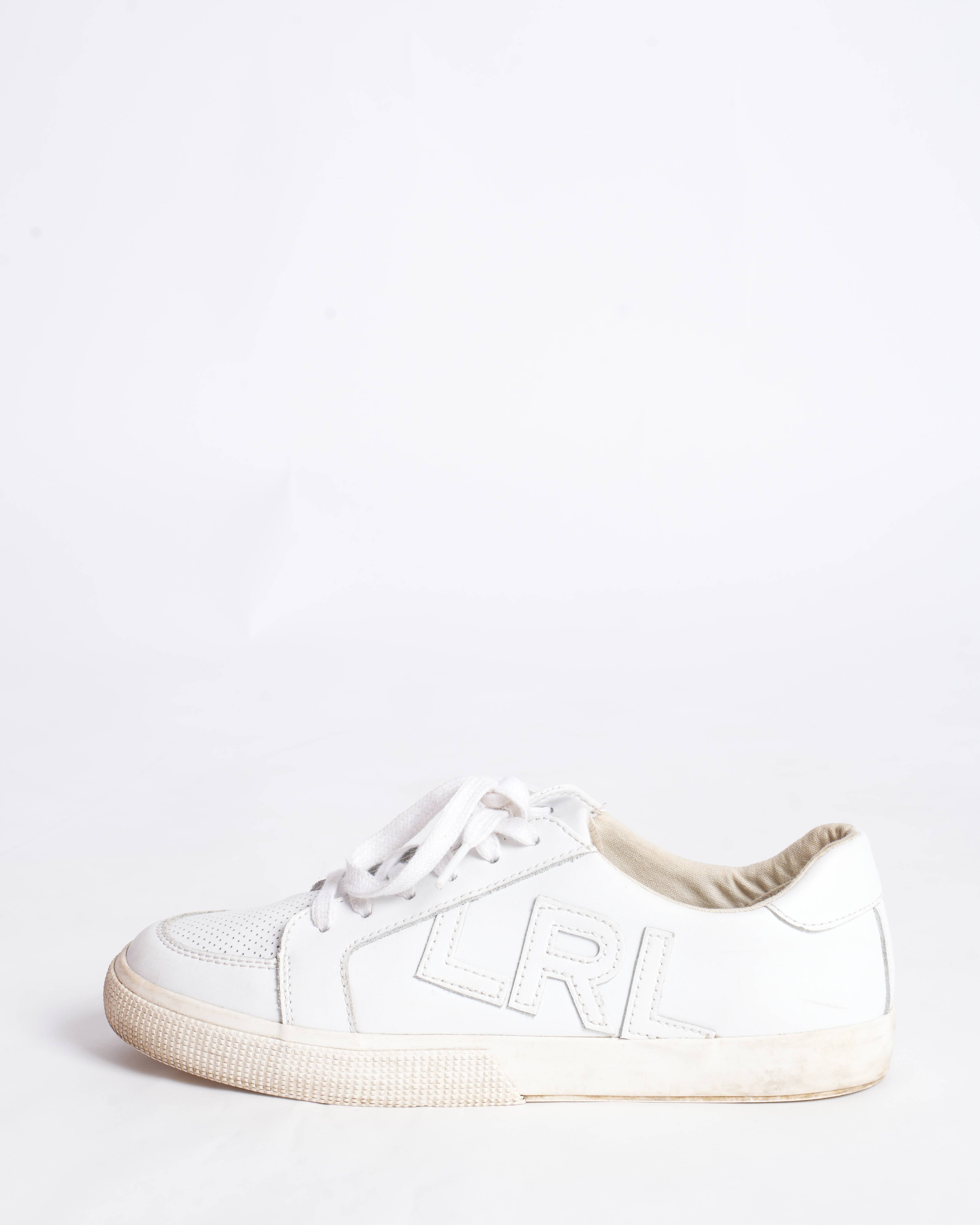 Ralph Lauren White Lace Up Sneakers