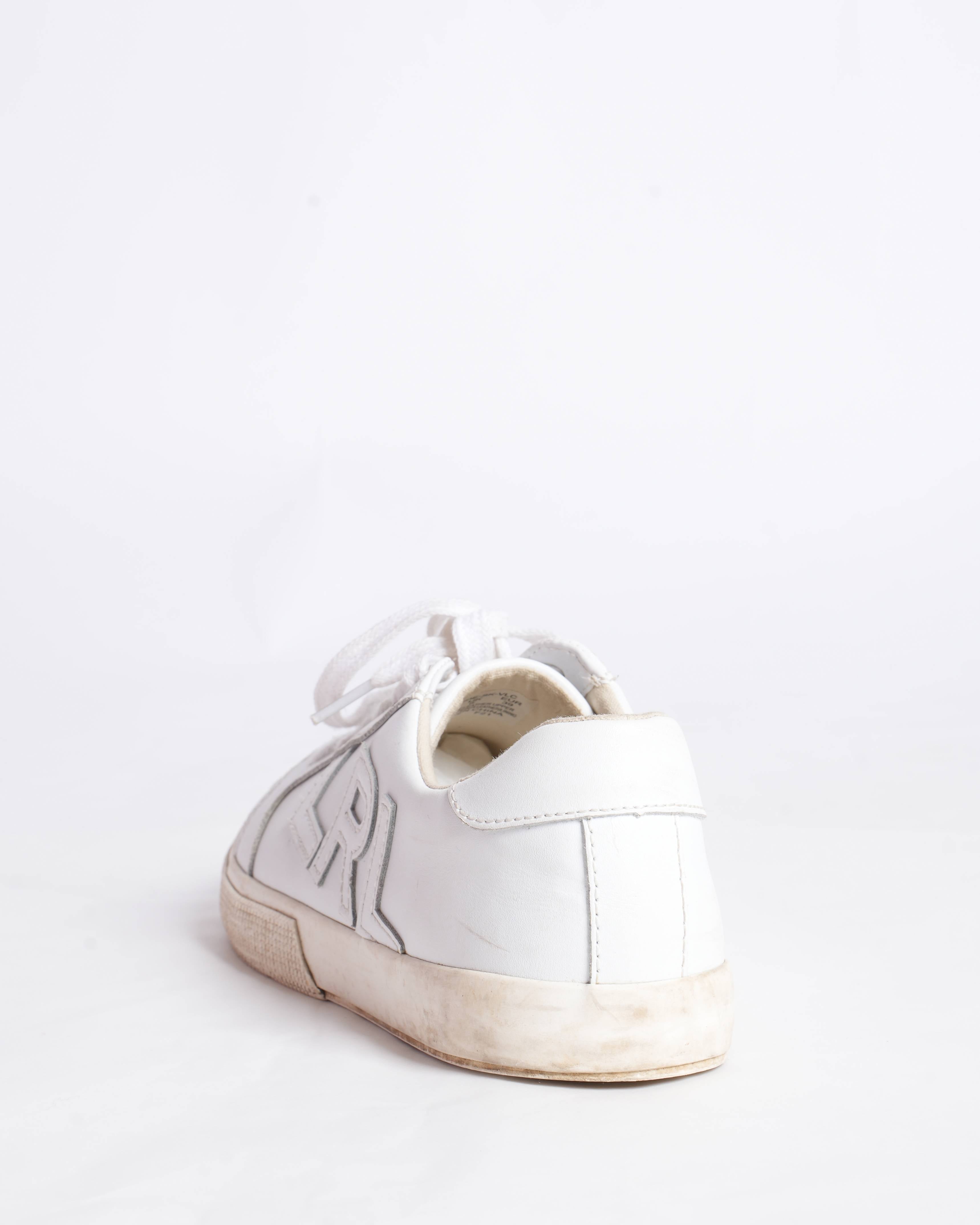 Ralph Lauren White Lace Up Sneakers