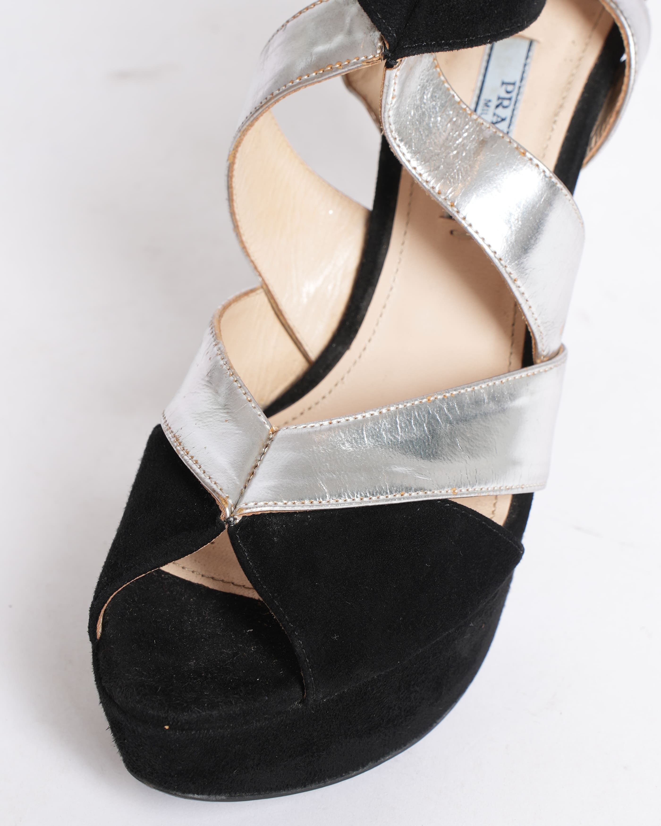 Prada Black Strappy Heels
