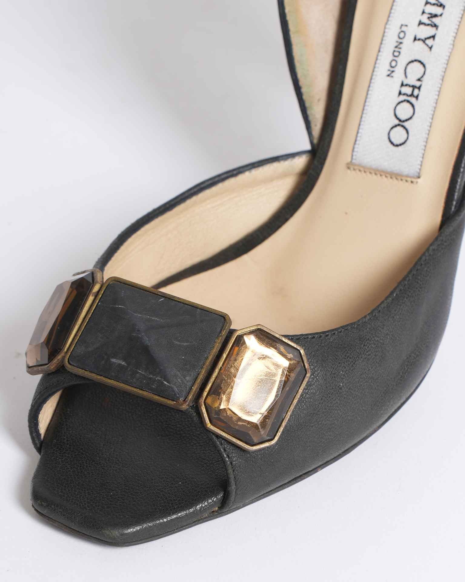 Jimmy Choo Satin Heels In Black