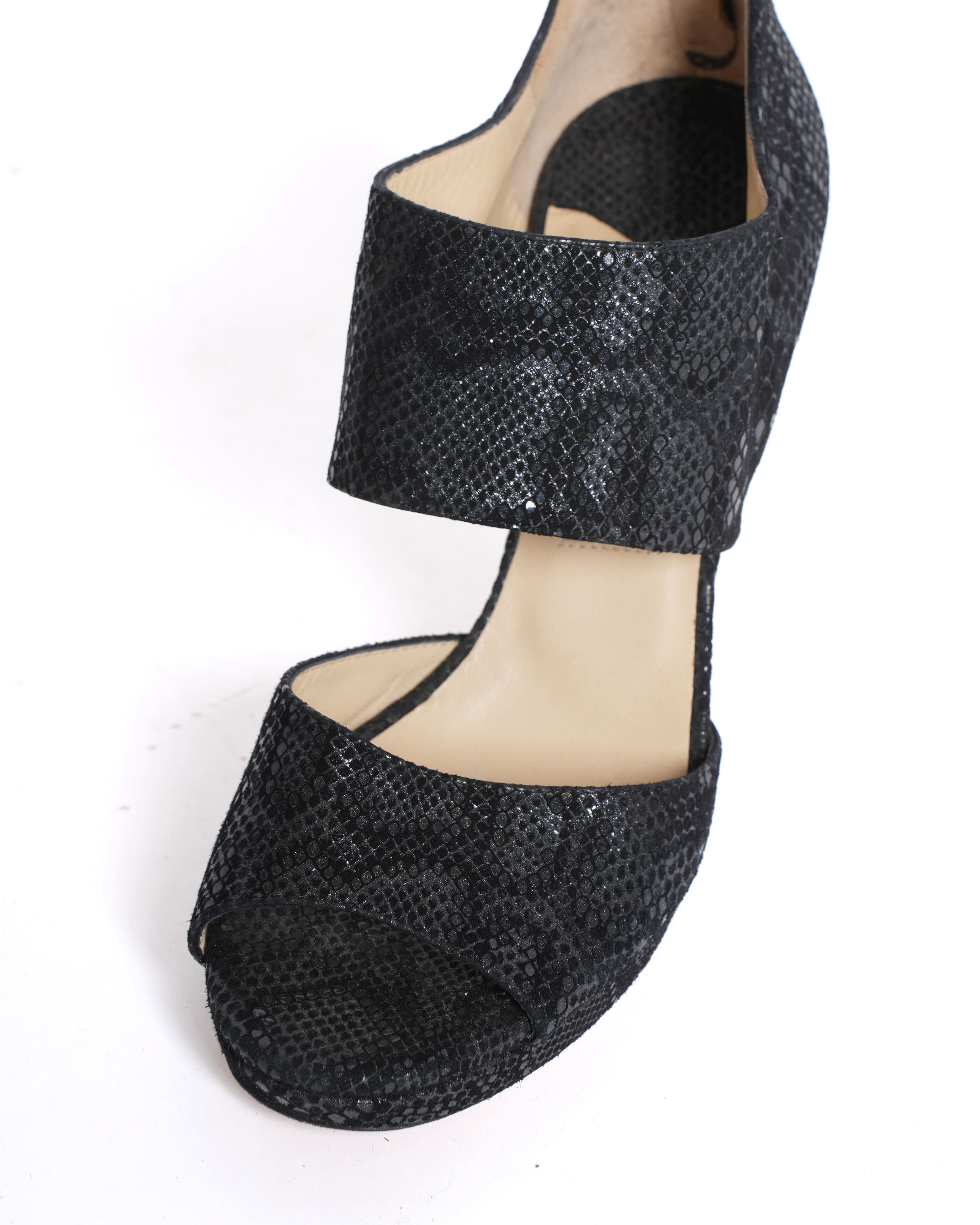 Jimmy Choo Black Wide Strap Heels