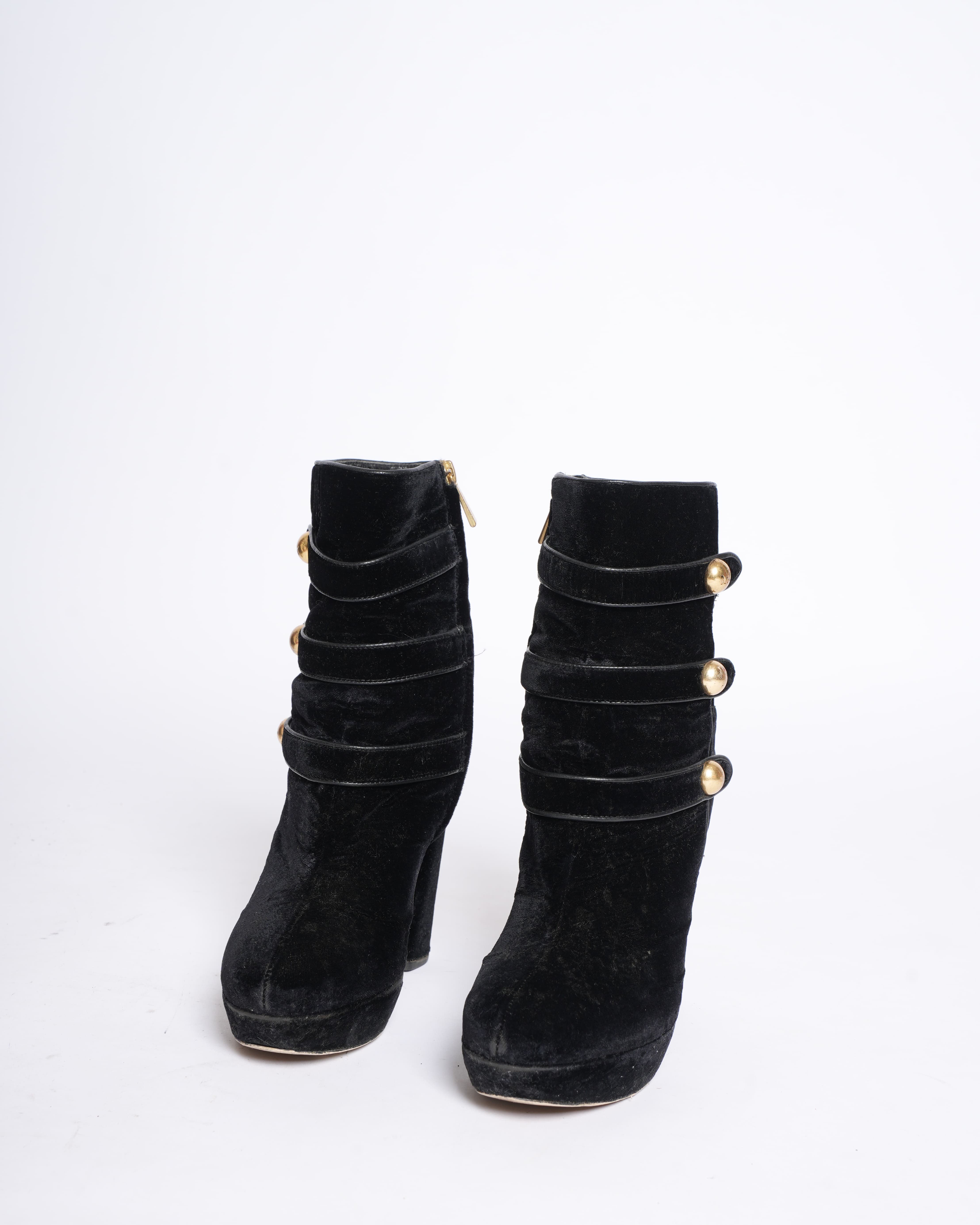 Michael Kors Velvet Boots in Black