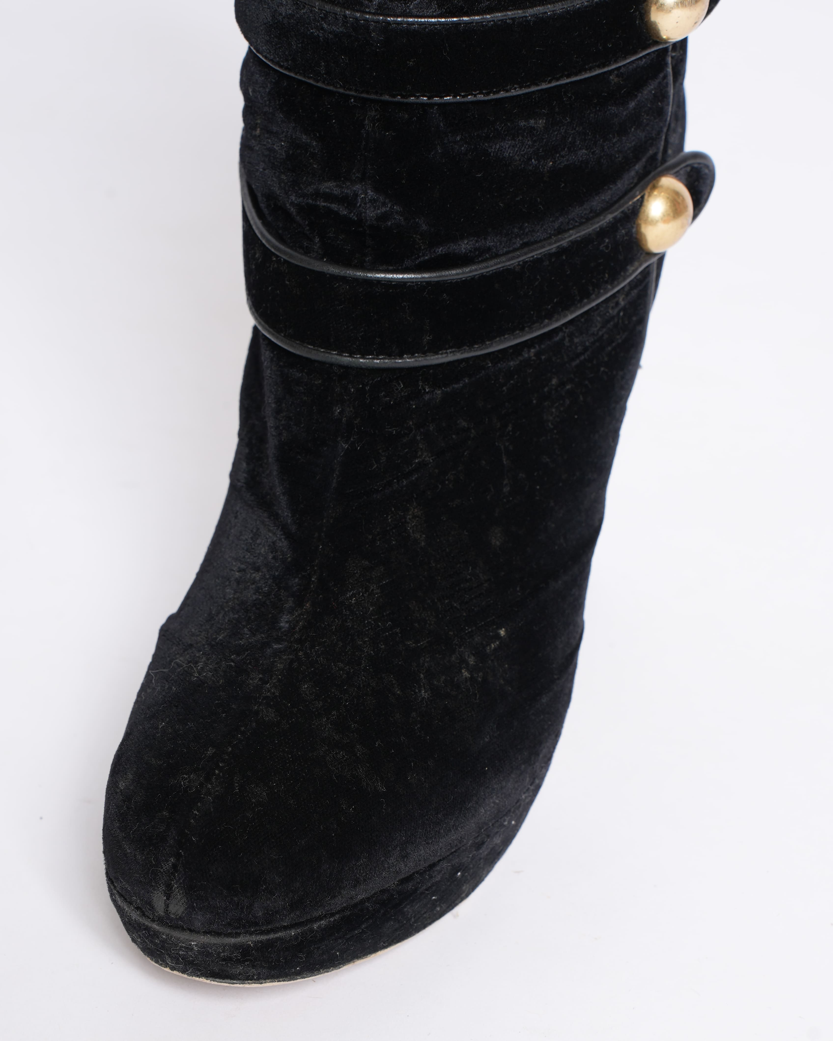 Michael Kors Velvet Boots in Black