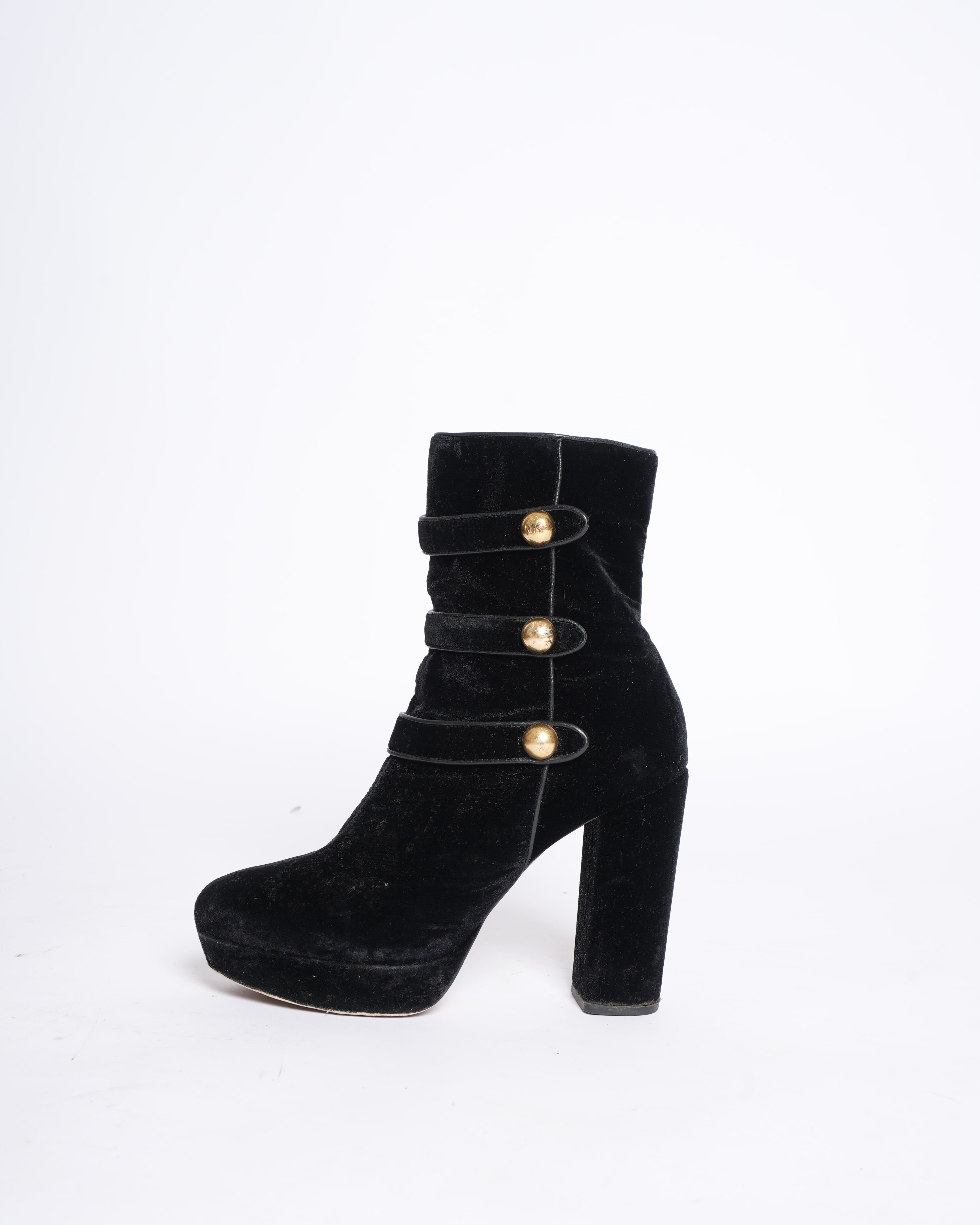 Michael Kors Velvet Boots in Black