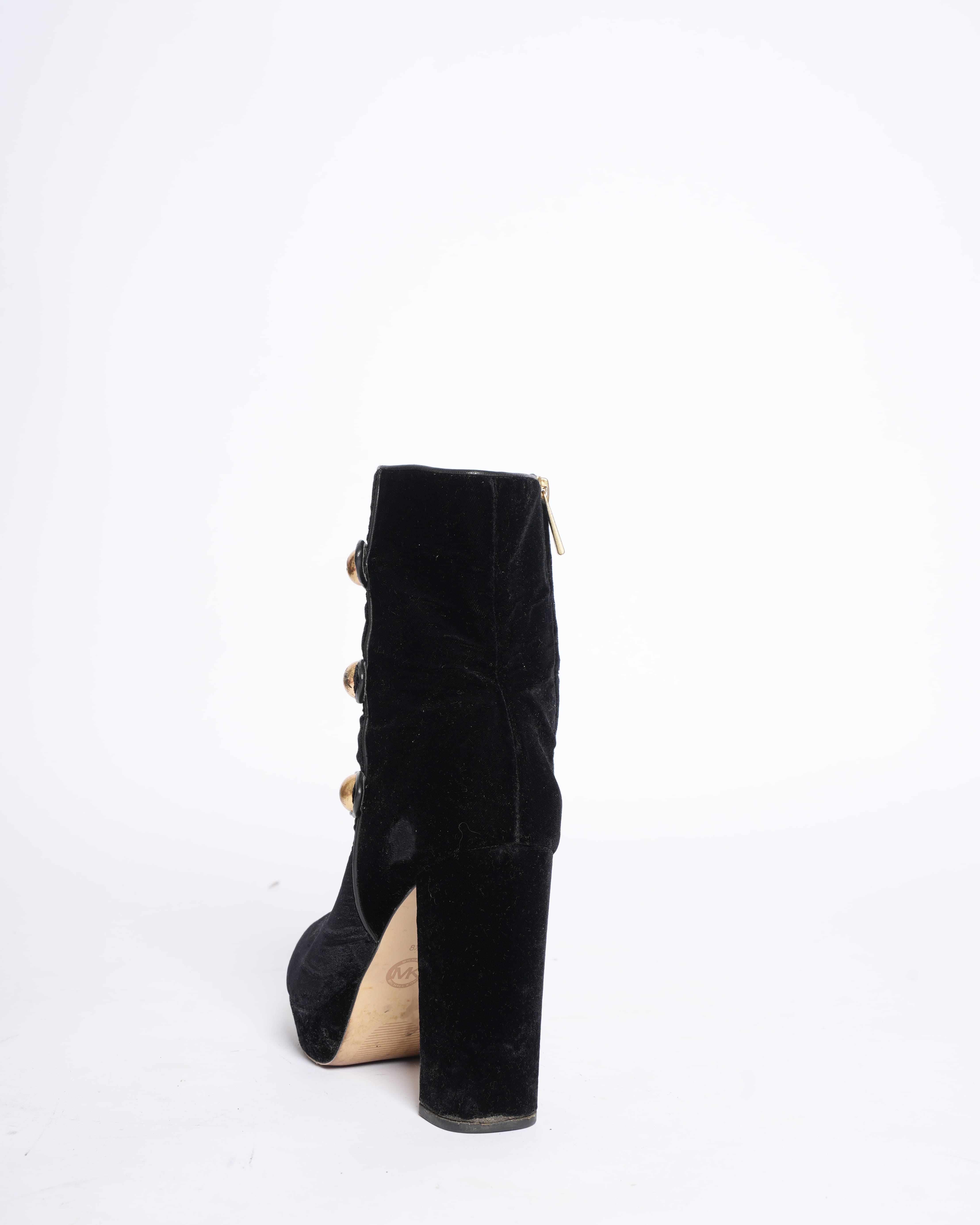 Michael Kors Velvet Boots in Black