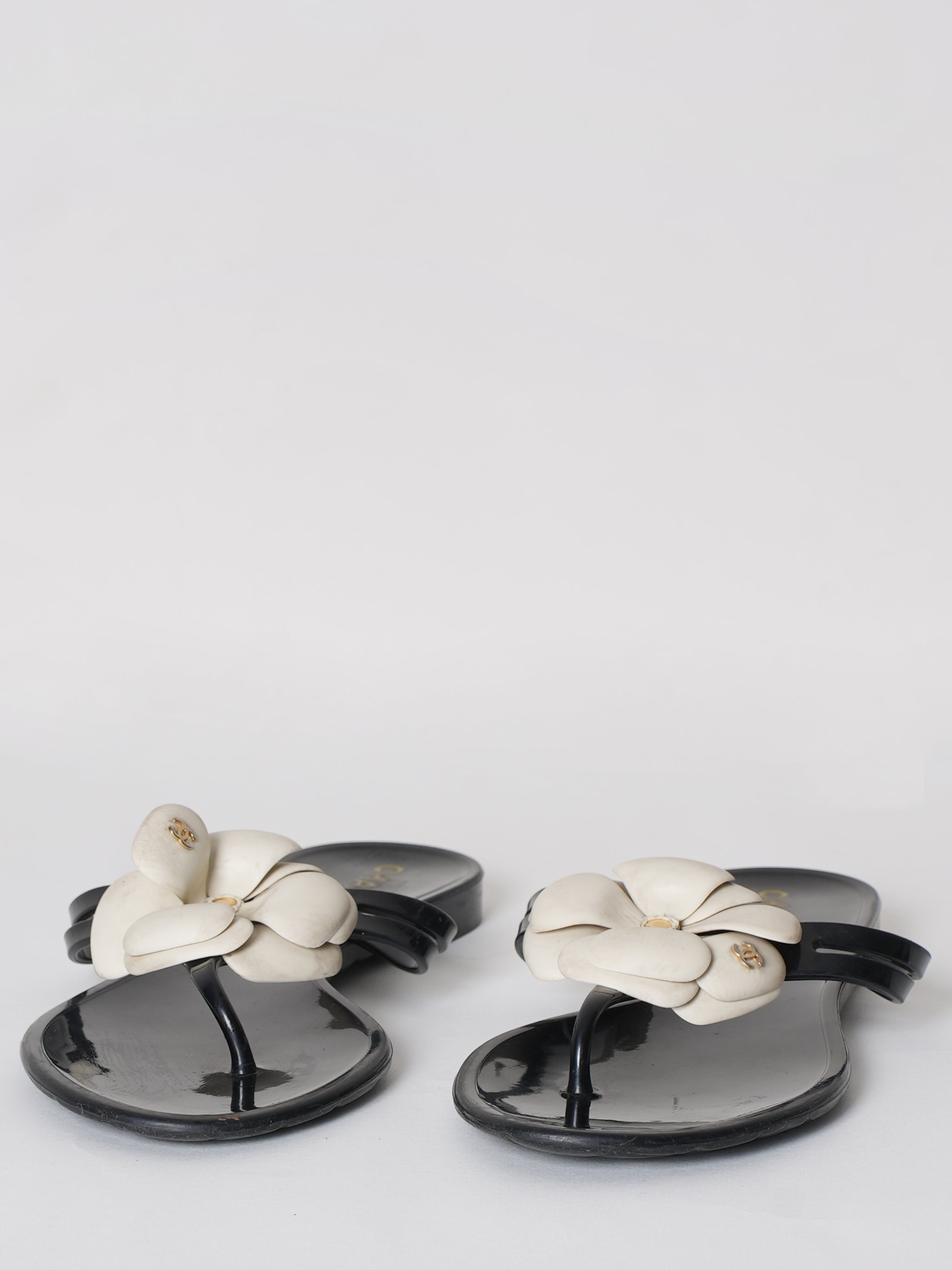 Chanel Camellia Thong sandals