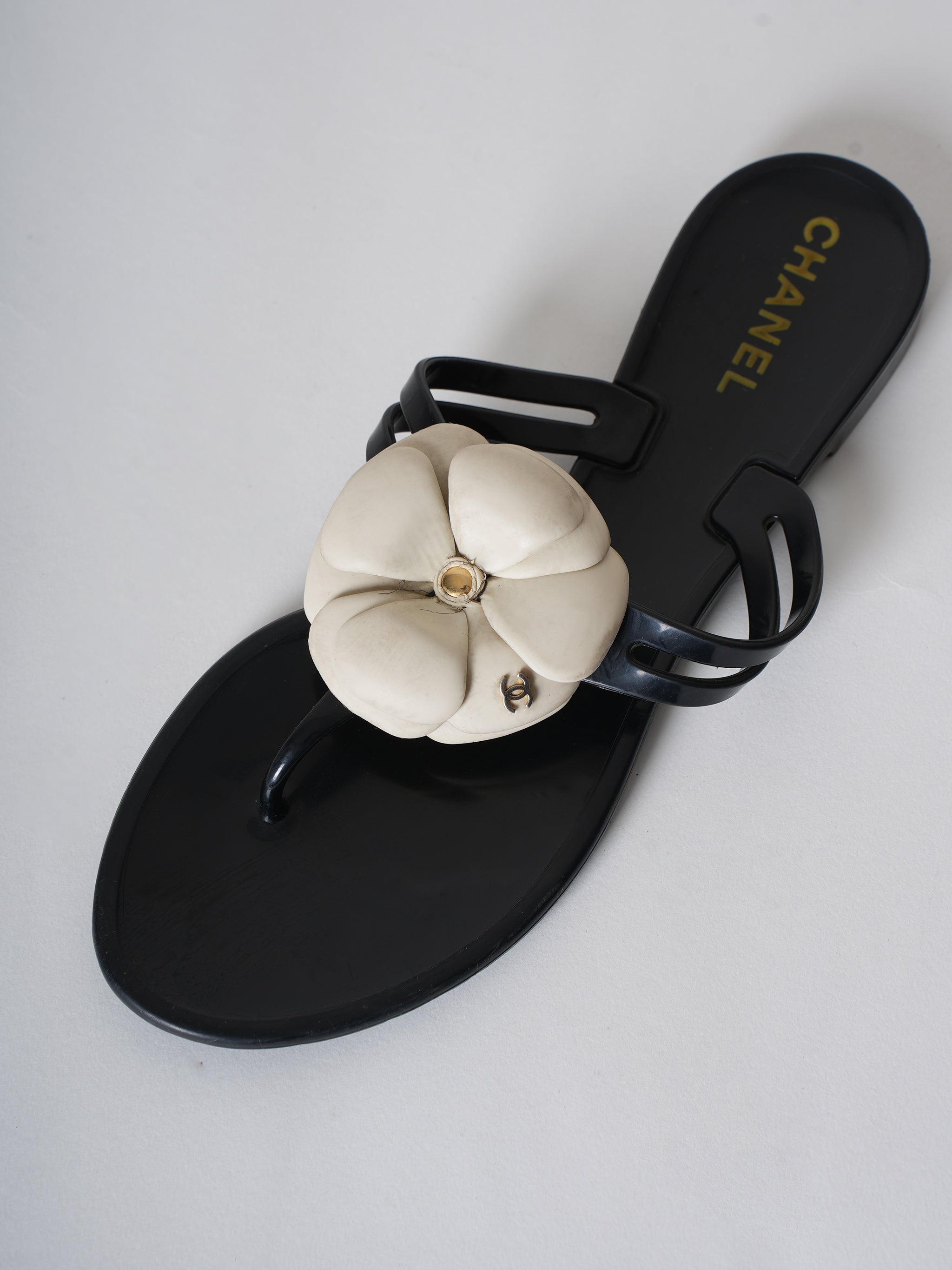 Chanel Camellia Thong sandals