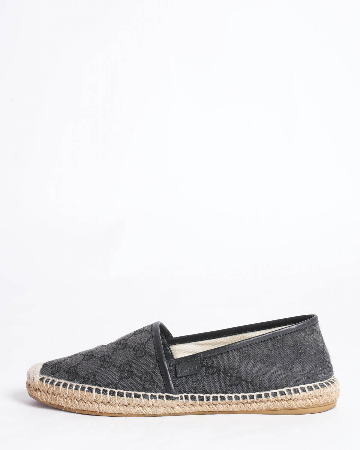 Gucci Black GG Canvas and Leather 
espadrilles