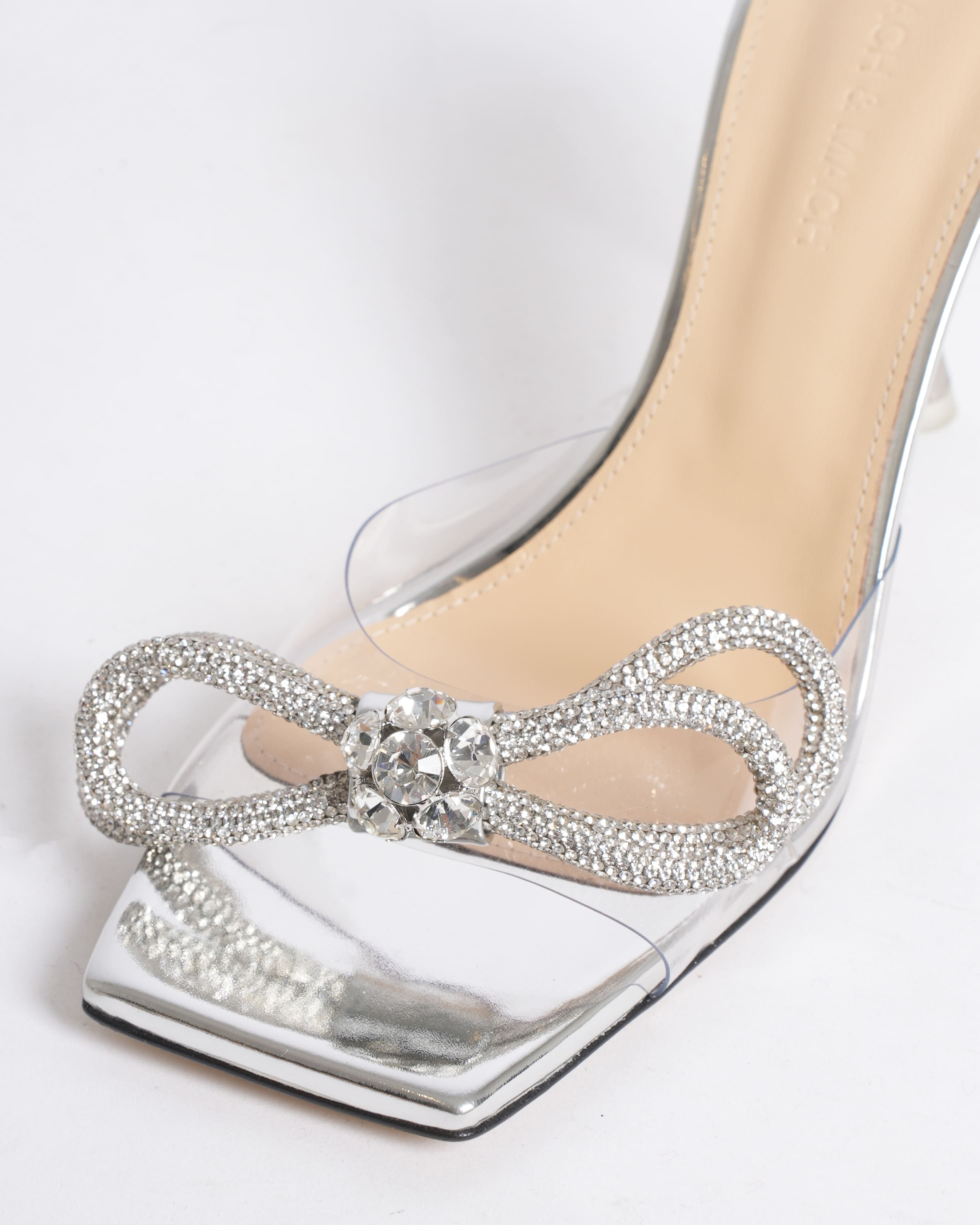 New Mach And Mach Bow Heels in Silver