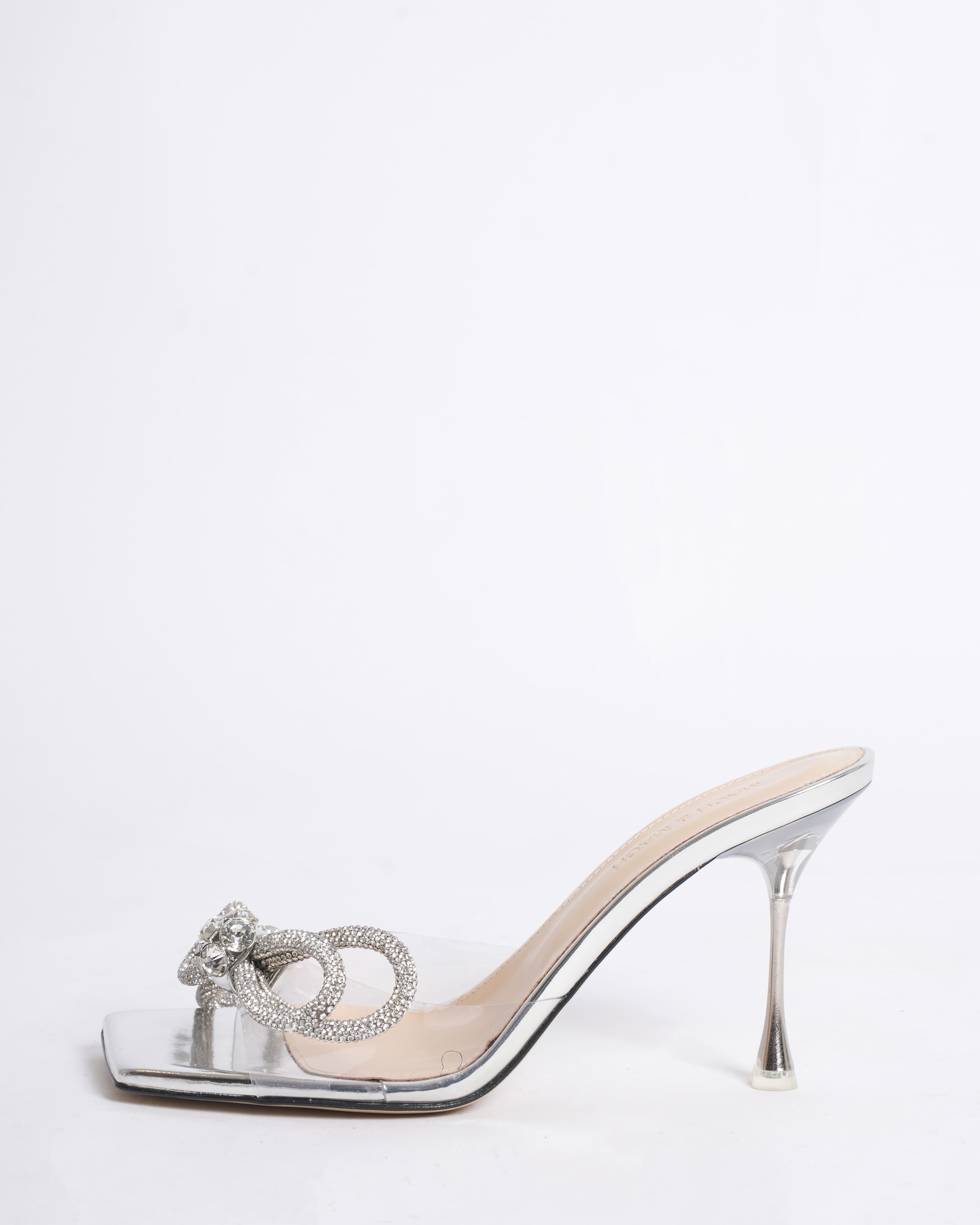 New Mach And Mach Bow Heels in Silver