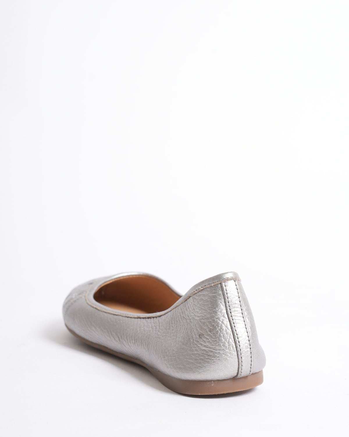 Tory Burch Ballet Flats In Silver Tone With Quilted Logo