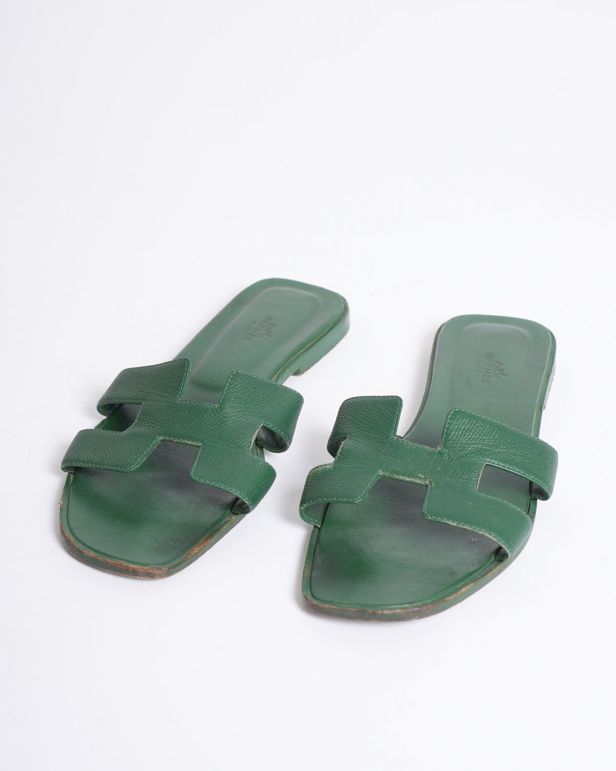 Hermes Oran Sandals In Green