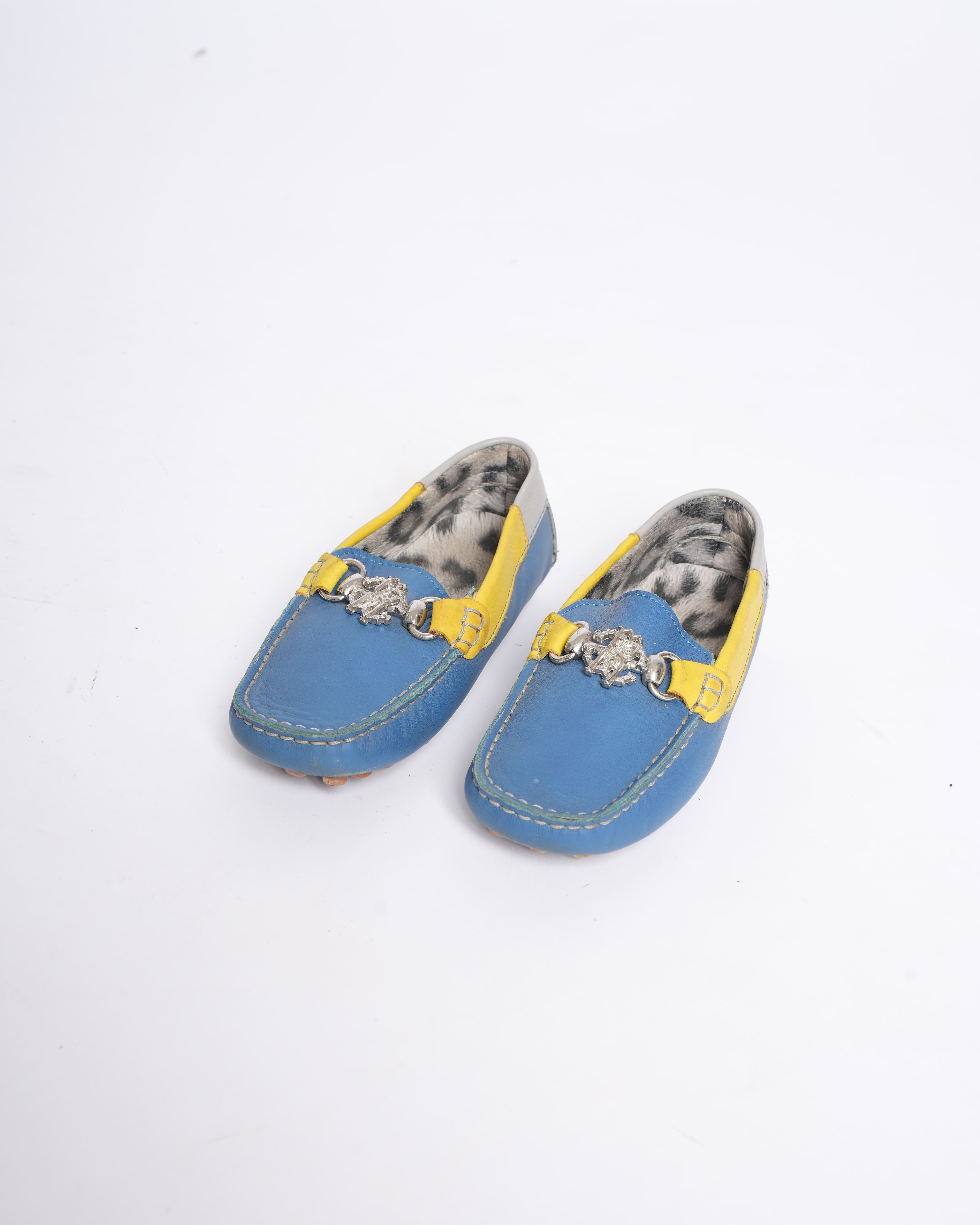 Roberto Cavalli Boys Loafers in Blue & Yellow