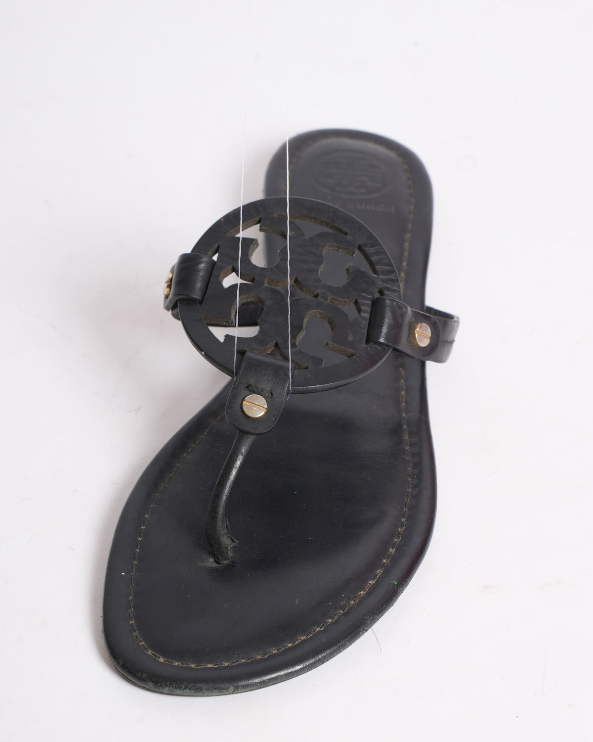 Tory Burch Logo Flats In Black