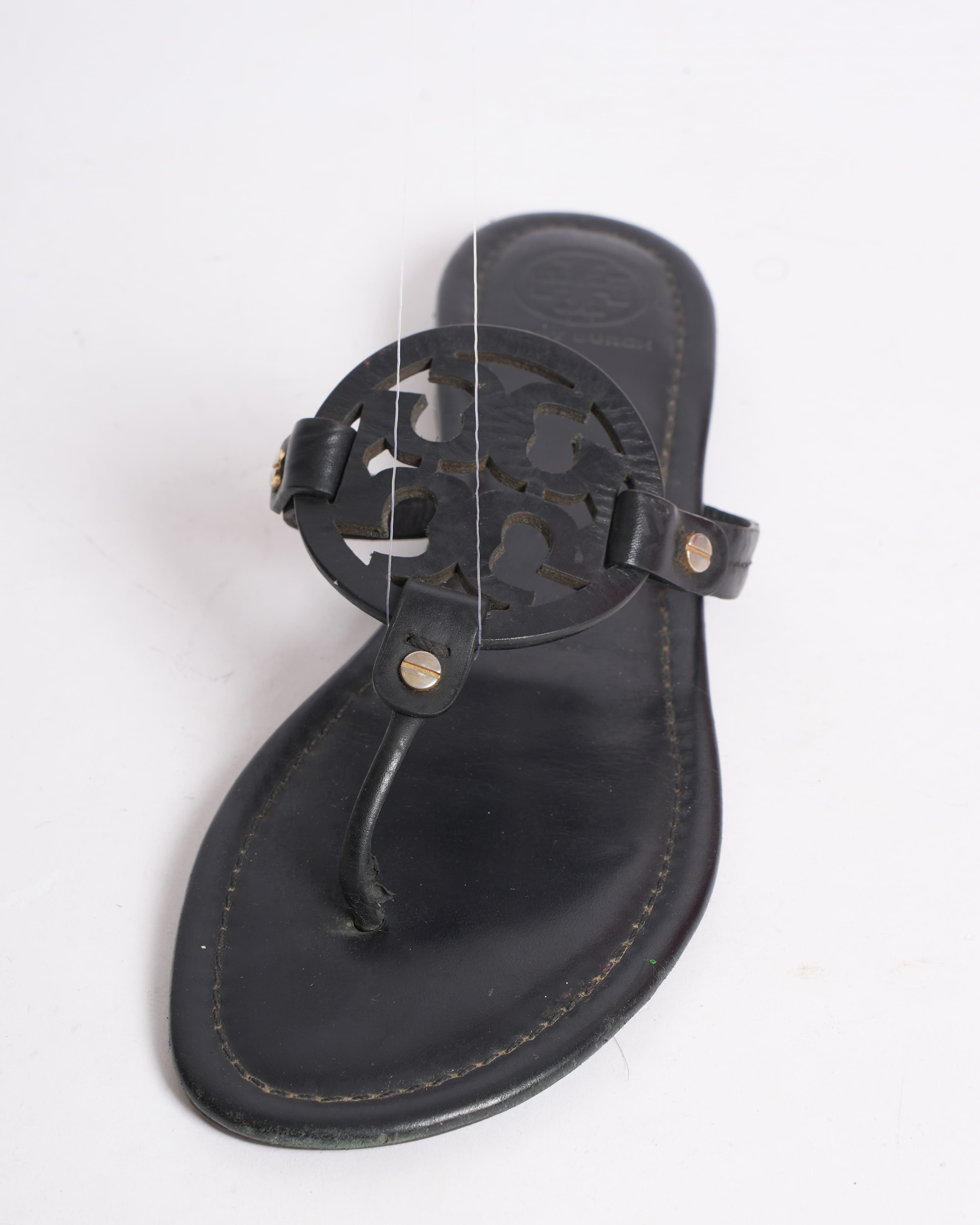 Tory Burch Logo Flats In Black