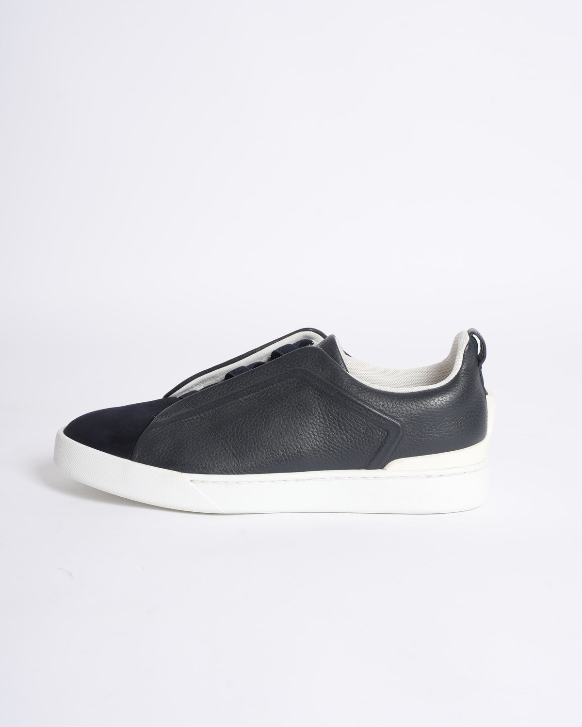 New Ermenegildo Zegna Leather and Suede Triple Stitch Men's Sneakers