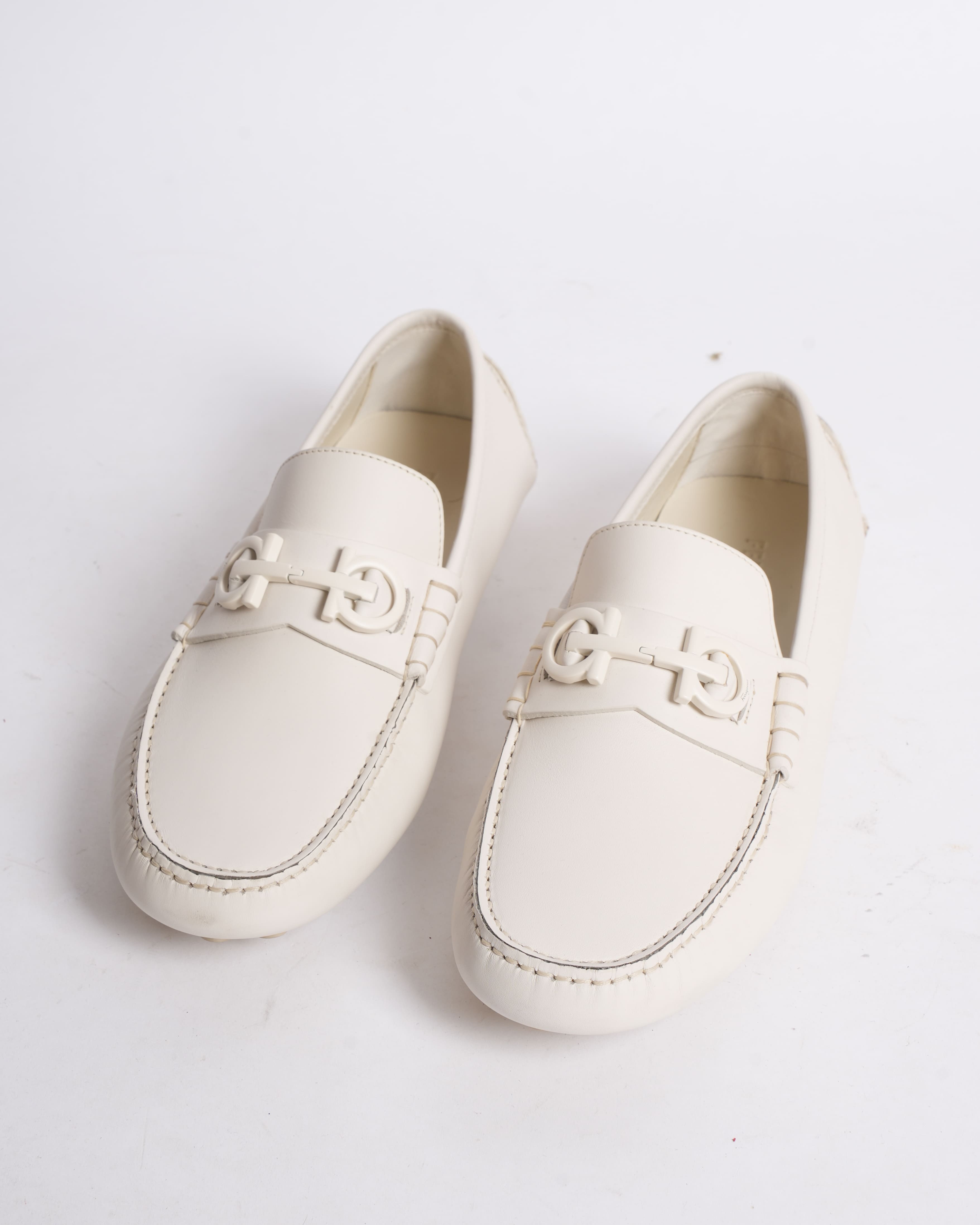 New Salvatore Ferragamo Men's Loafers White