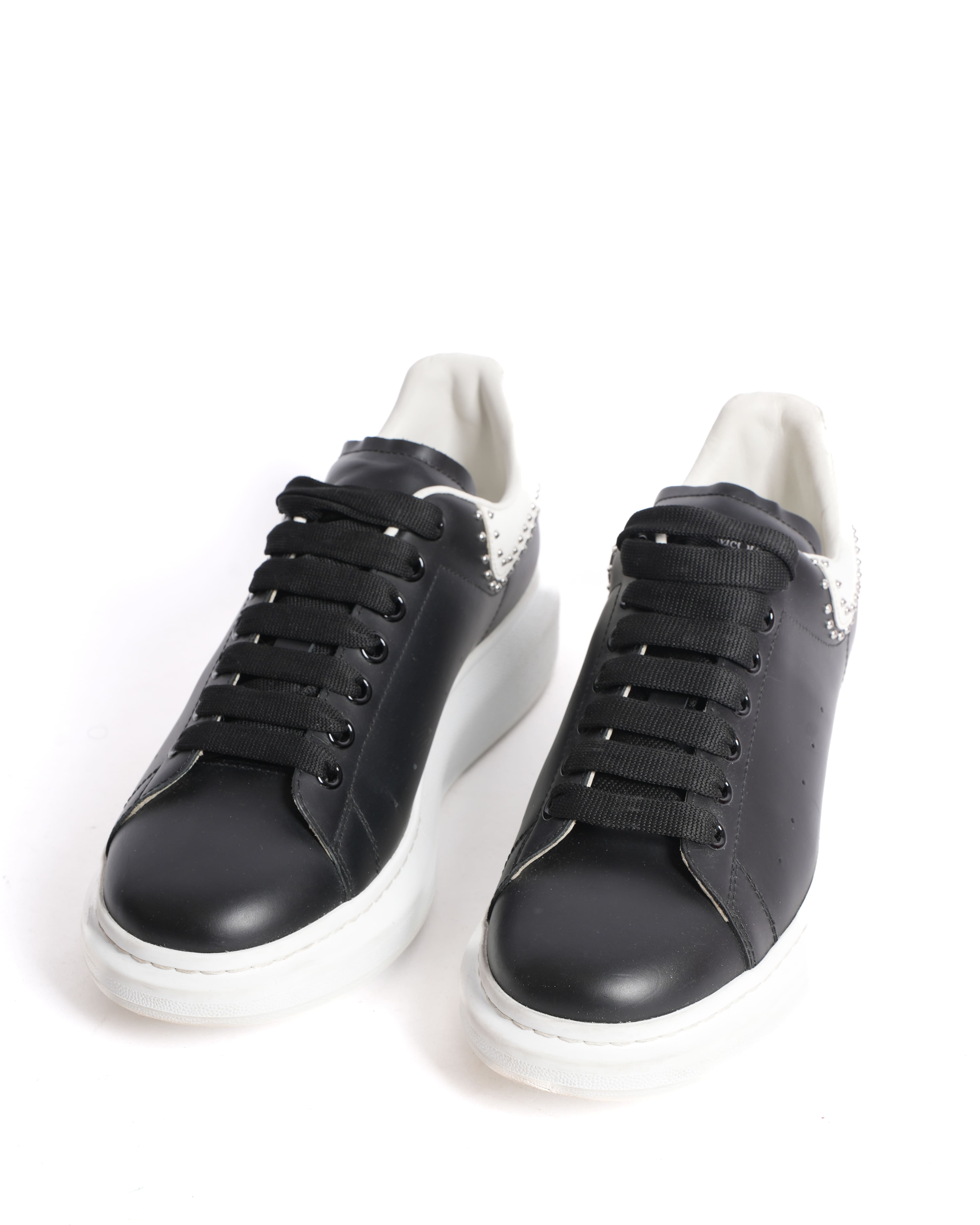 Alexander McQueen Round Toe Men’s Sneakers in Black & White