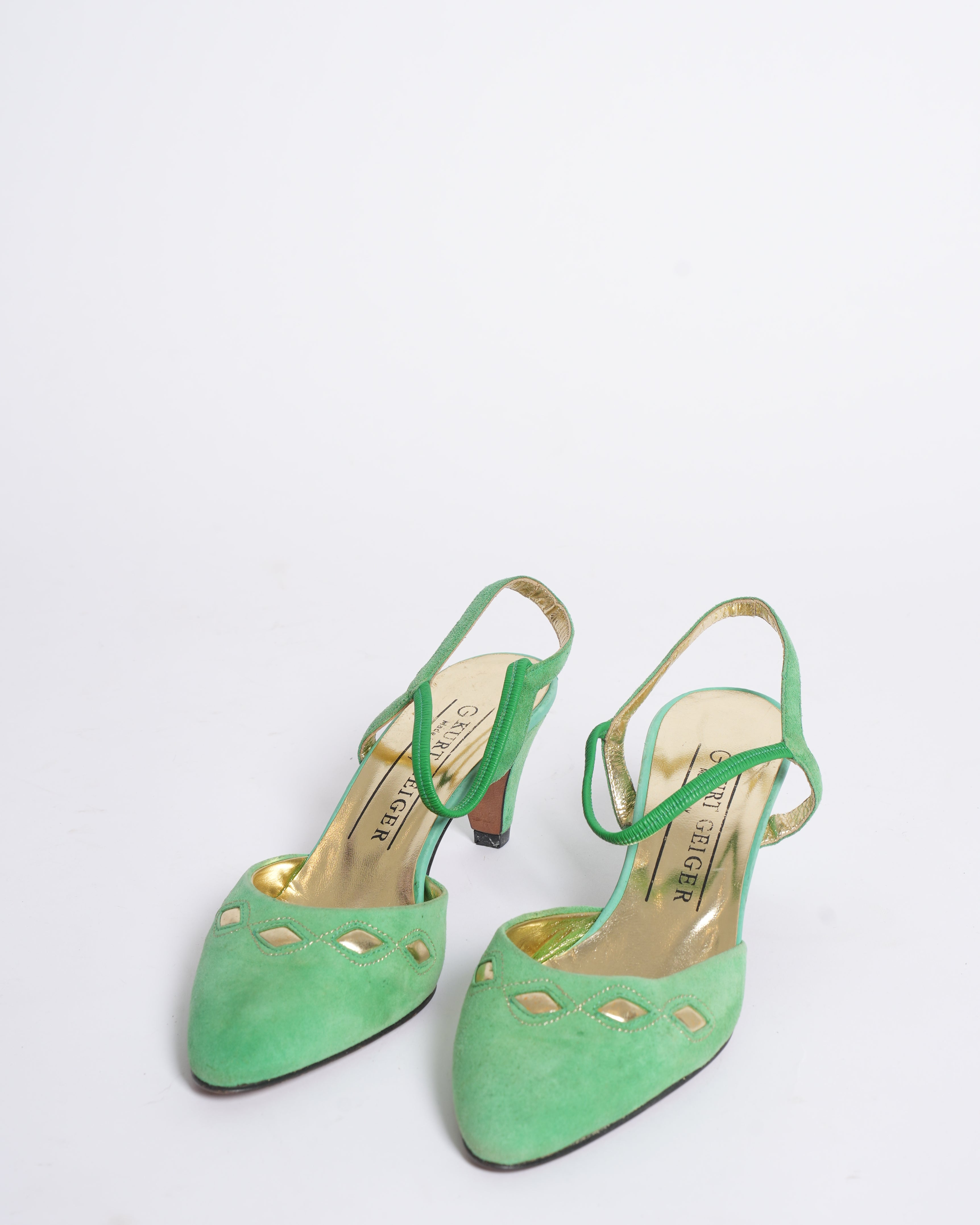 Kurt Geiger Suede Green Heels