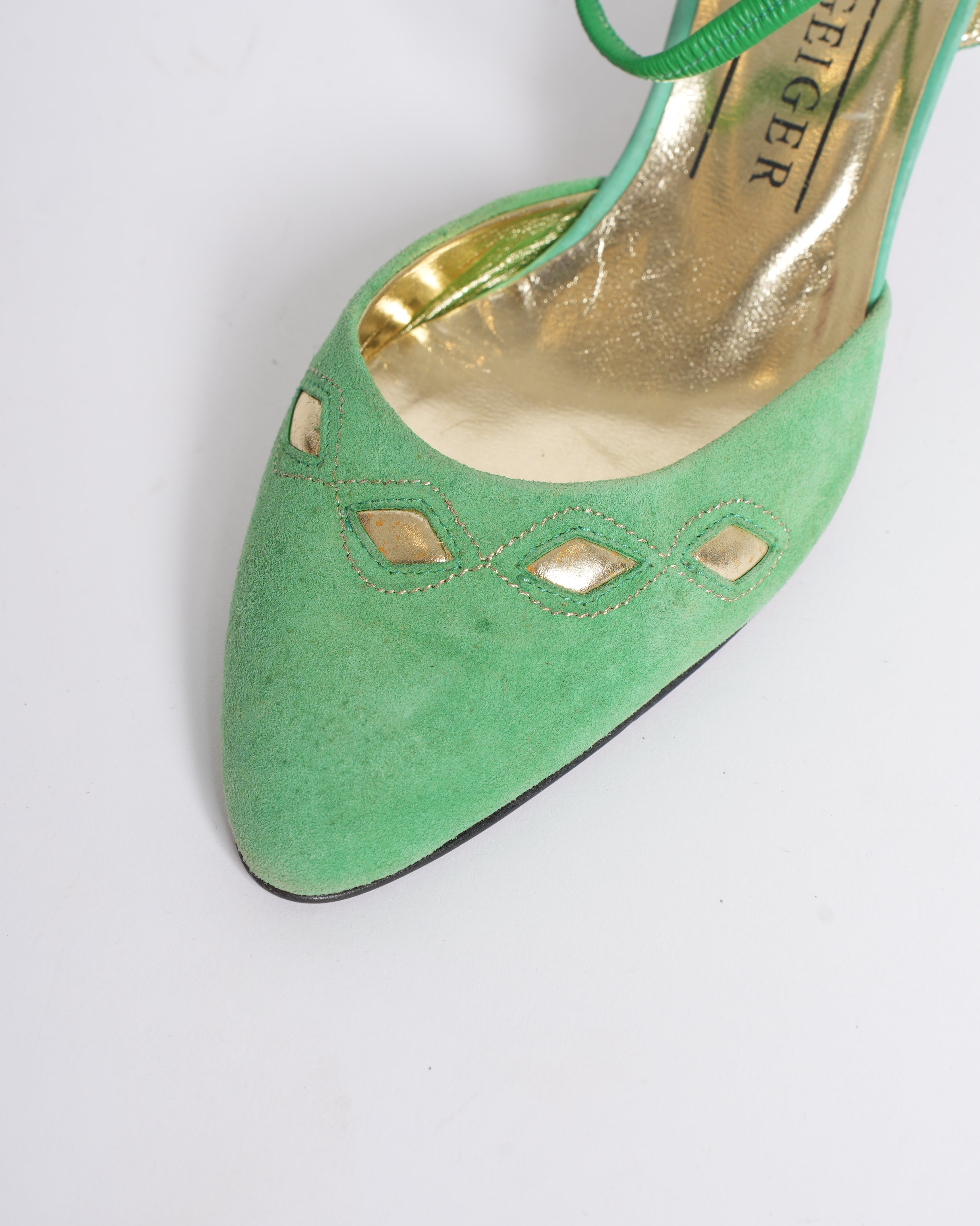 Kurt Geiger Suede Green Heels