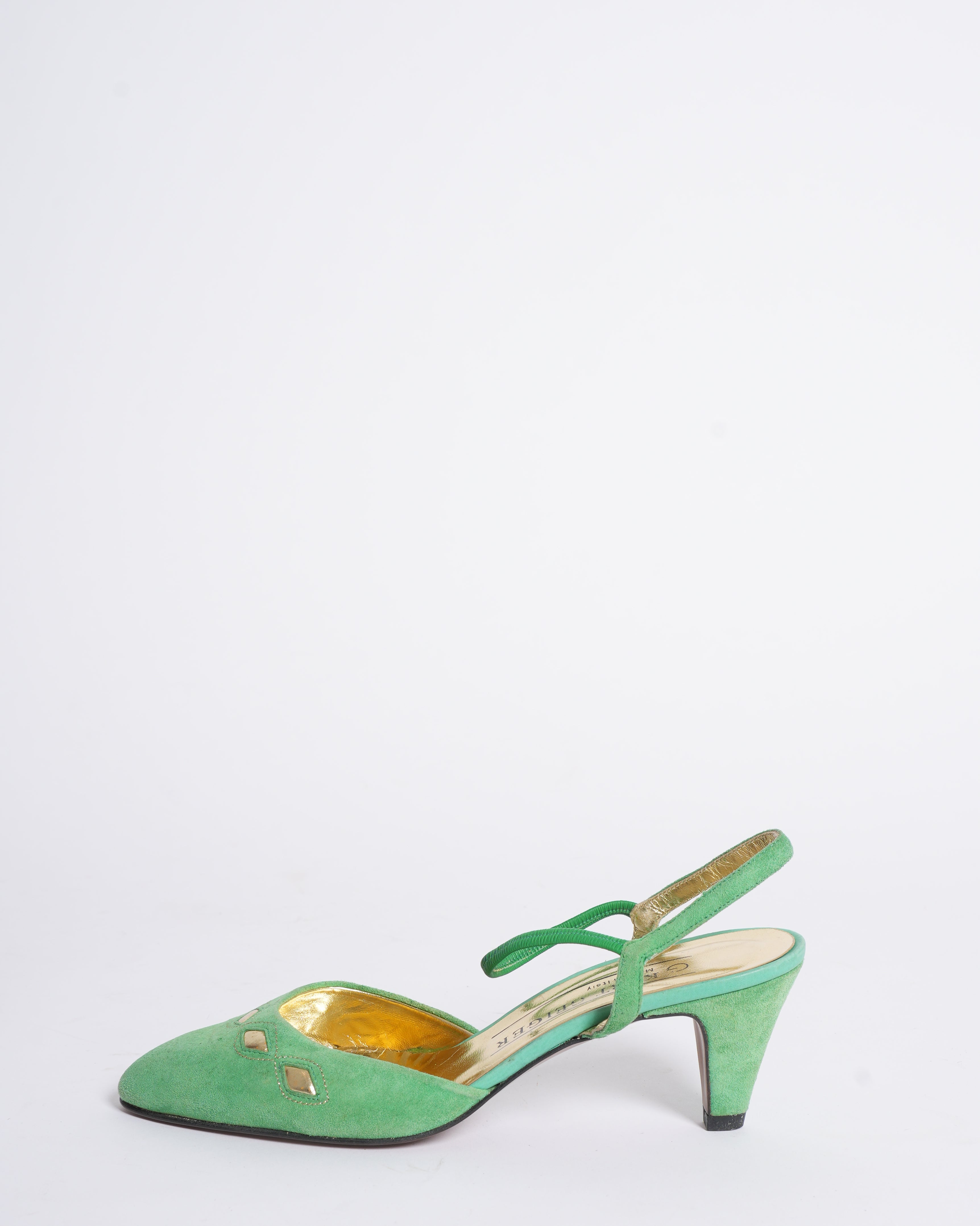 Kurt Geiger Suede Green Heels