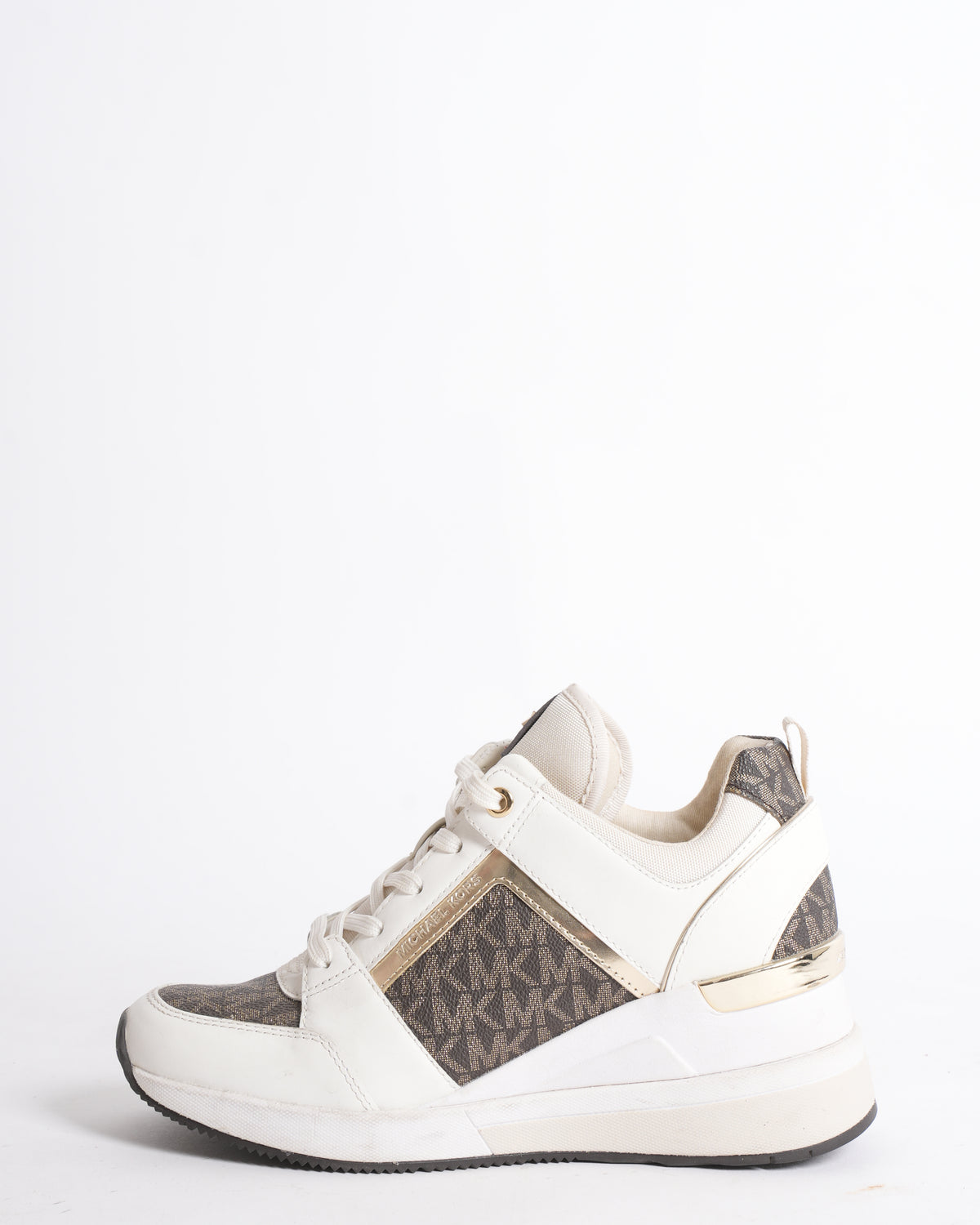 Michael Kors Monogram Women’s Sneakers in White & Brown