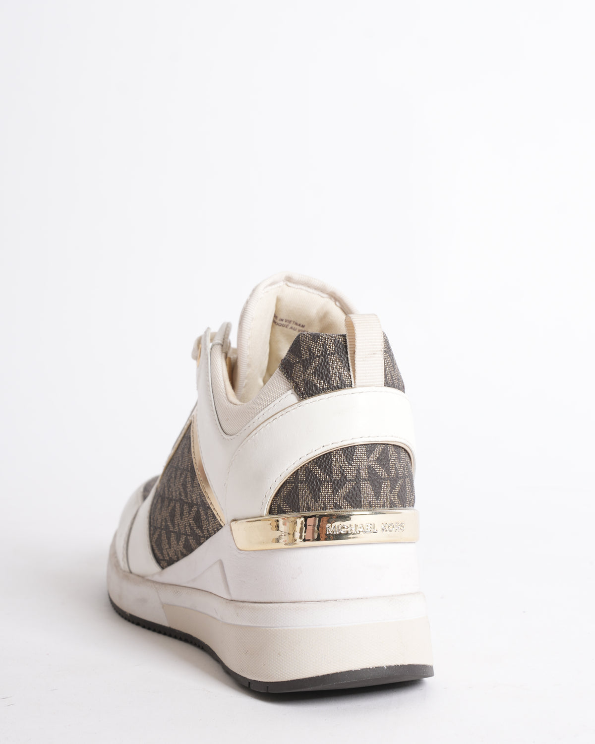 Michael Kors Monogram Women’s Sneakers in White & Brown